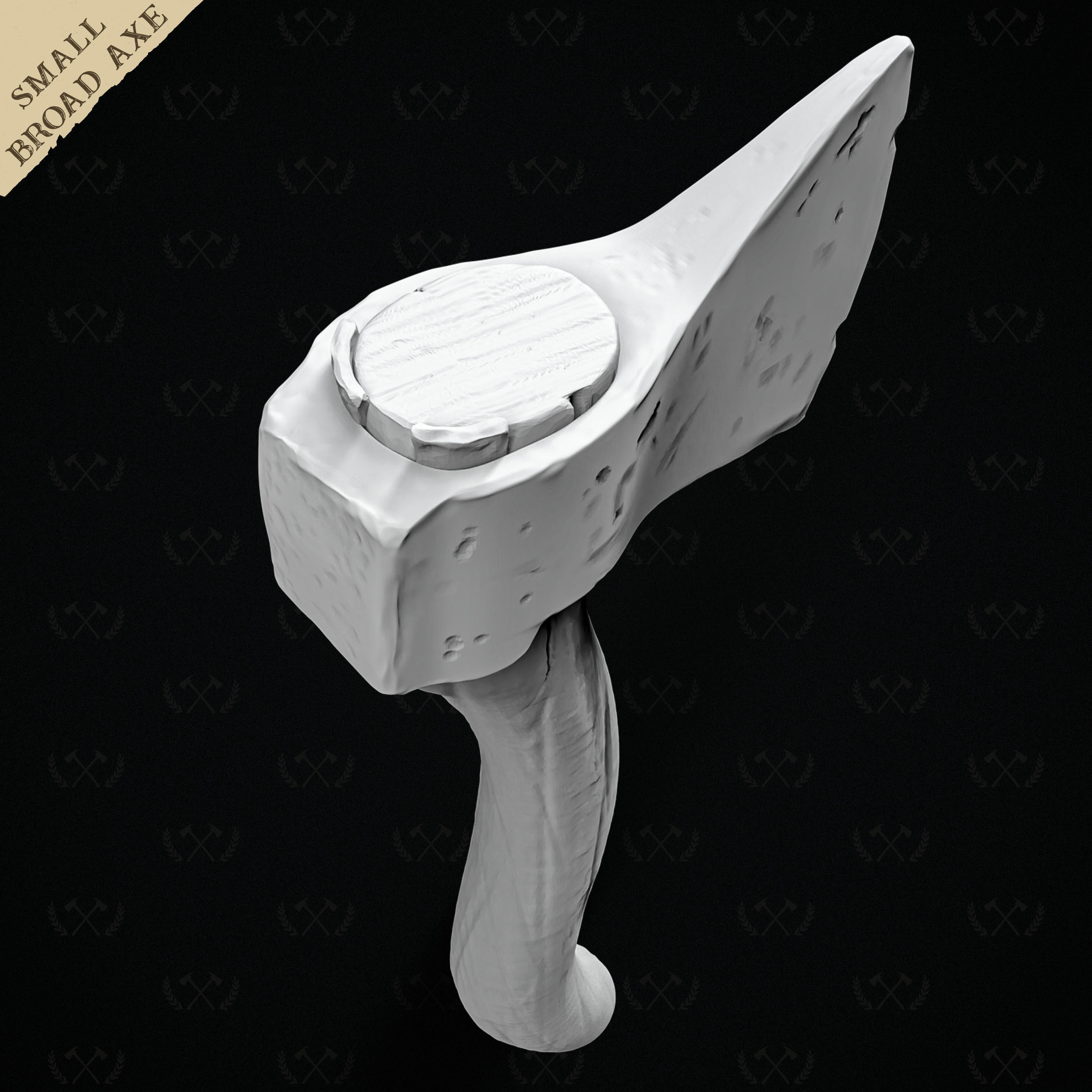 Broad Axe - Diorama Miniature Tabletop - Lumberjack 3D print model_26