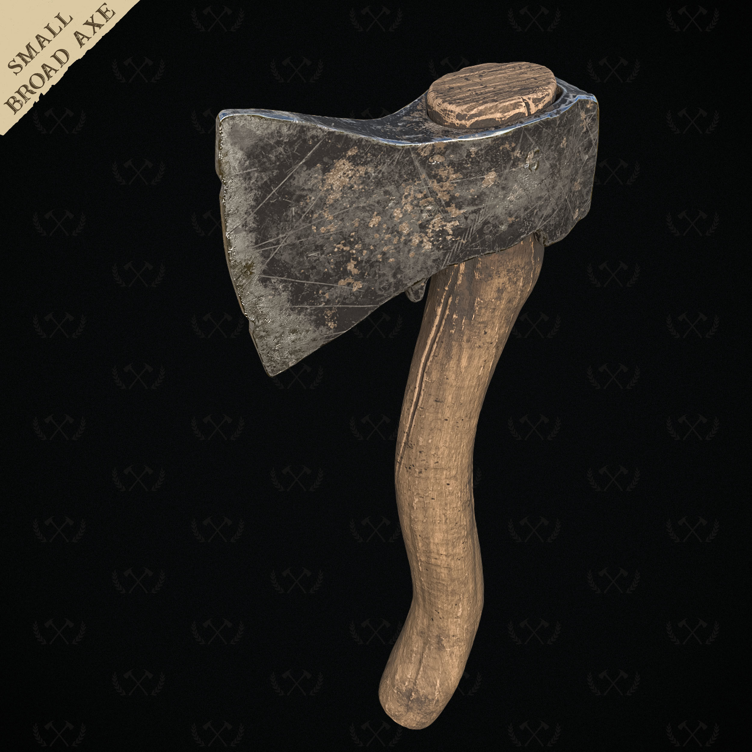 Broad Axe - Diorama Miniature Tabletop - Lumberjack 3D print model_9