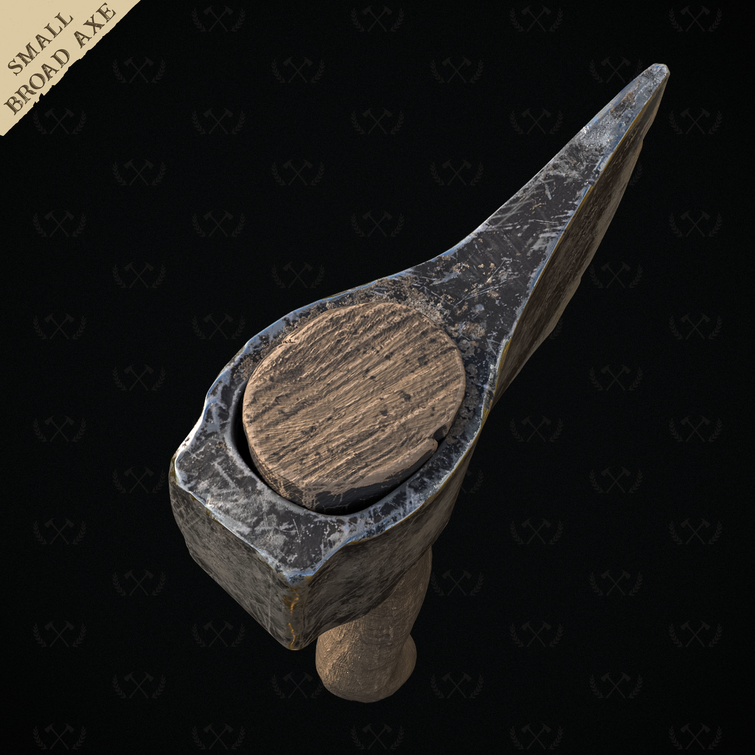 Broad Axe - Diorama Miniature Tabletop - Lumberjack 3D print model_12