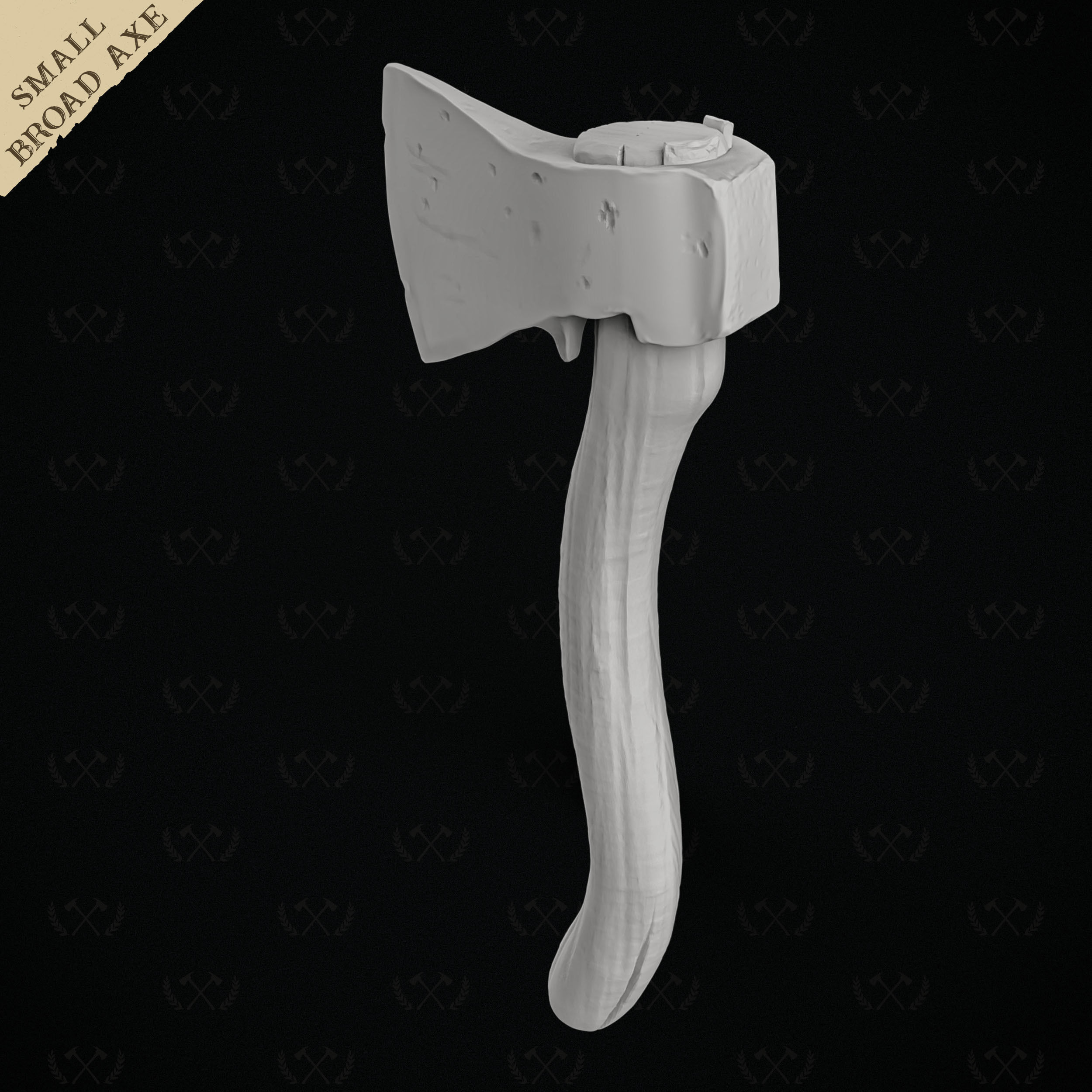 Broad Axe - Diorama Miniature Tabletop - Lumberjack 3D print model_21