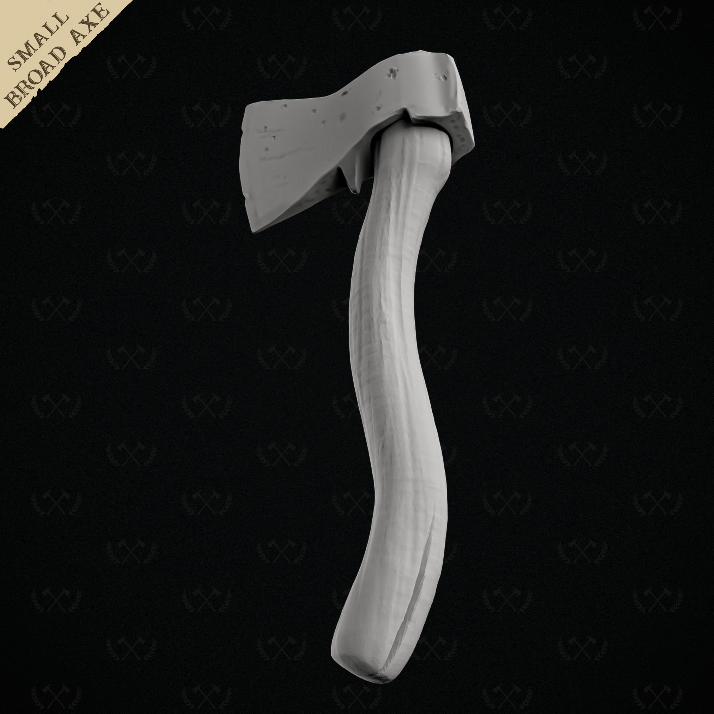 Broad Axe - Diorama Miniature Tabletop - Lumberjack 3D print model_22