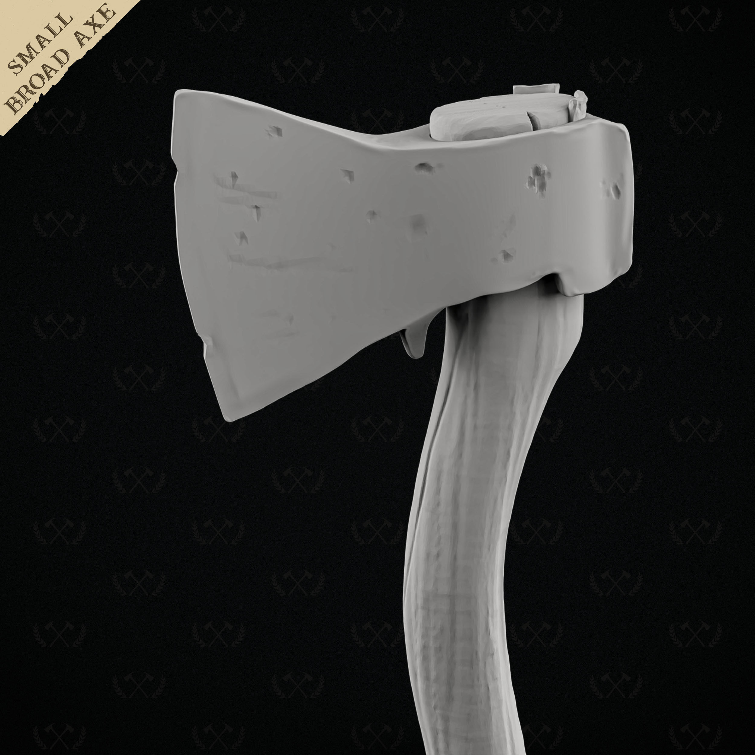 Broad Axe - Diorama Miniature Tabletop - Lumberjack 3D print model_24