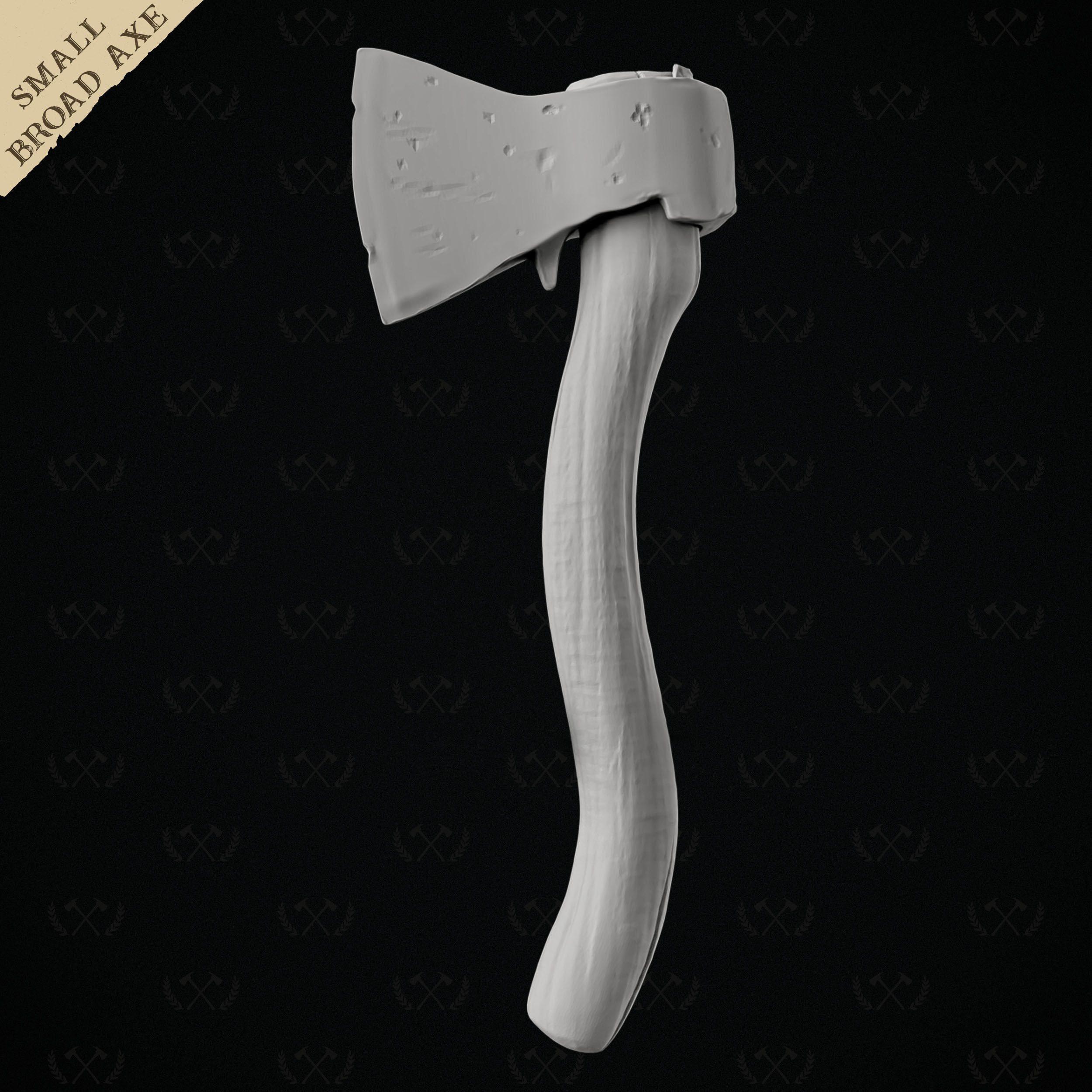 Broad Axe - Diorama Miniature Tabletop - Lumberjack 3D print model_15