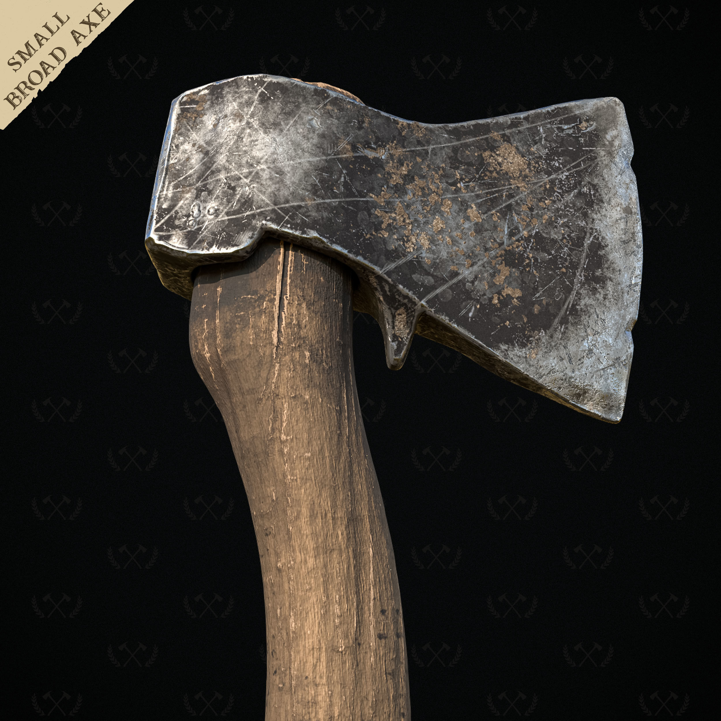 Broad Axe - Diorama Miniature Tabletop - Lumberjack 3D print model_11