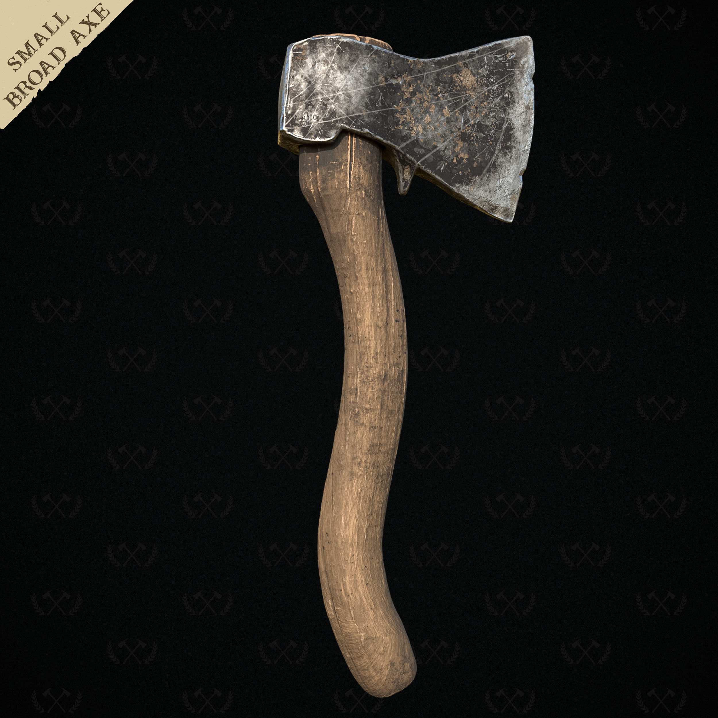 Broad Axe - Diorama Miniature Tabletop - Lumberjack 3D print model_4