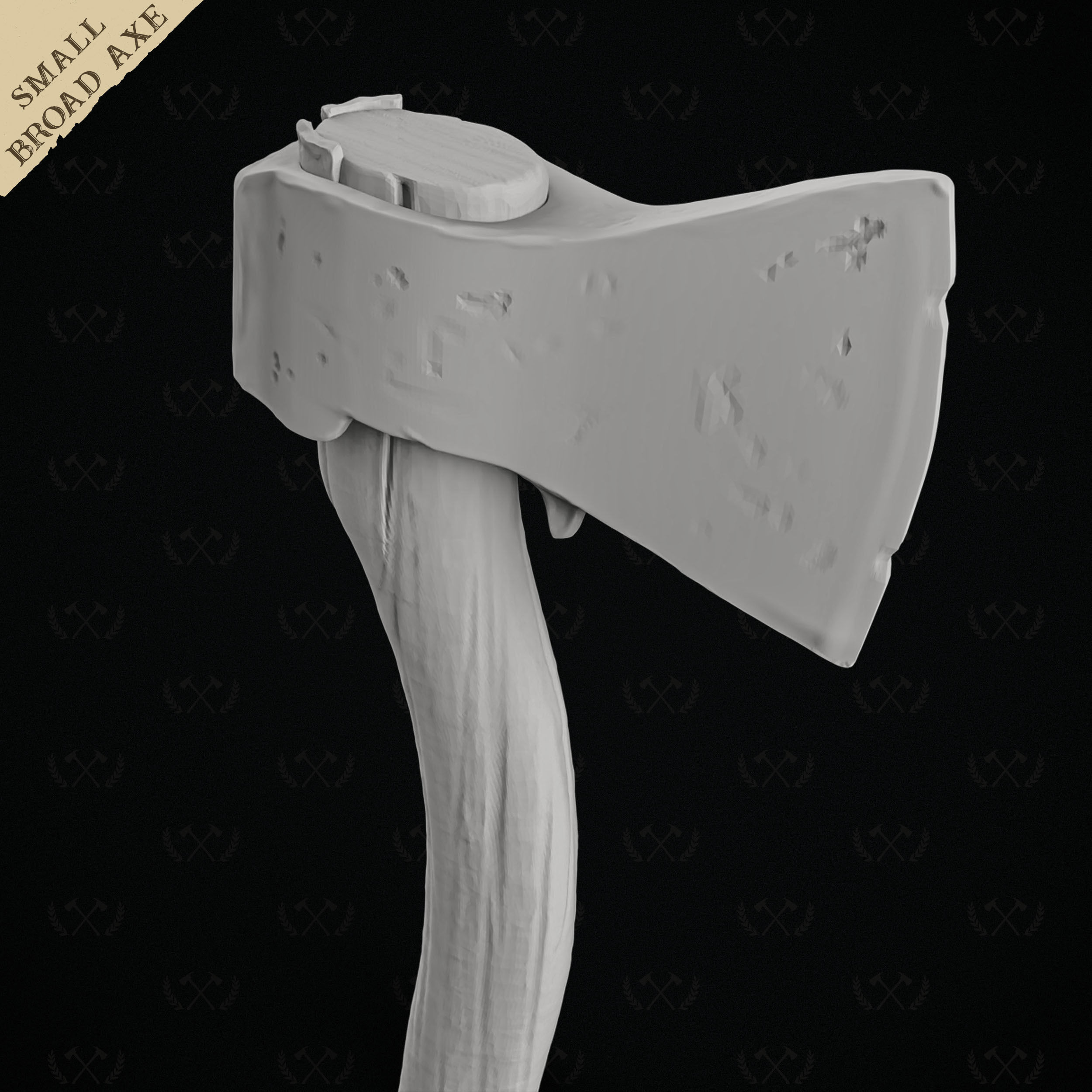 Broad Axe - Diorama Miniature Tabletop - Lumberjack 3D print model_25