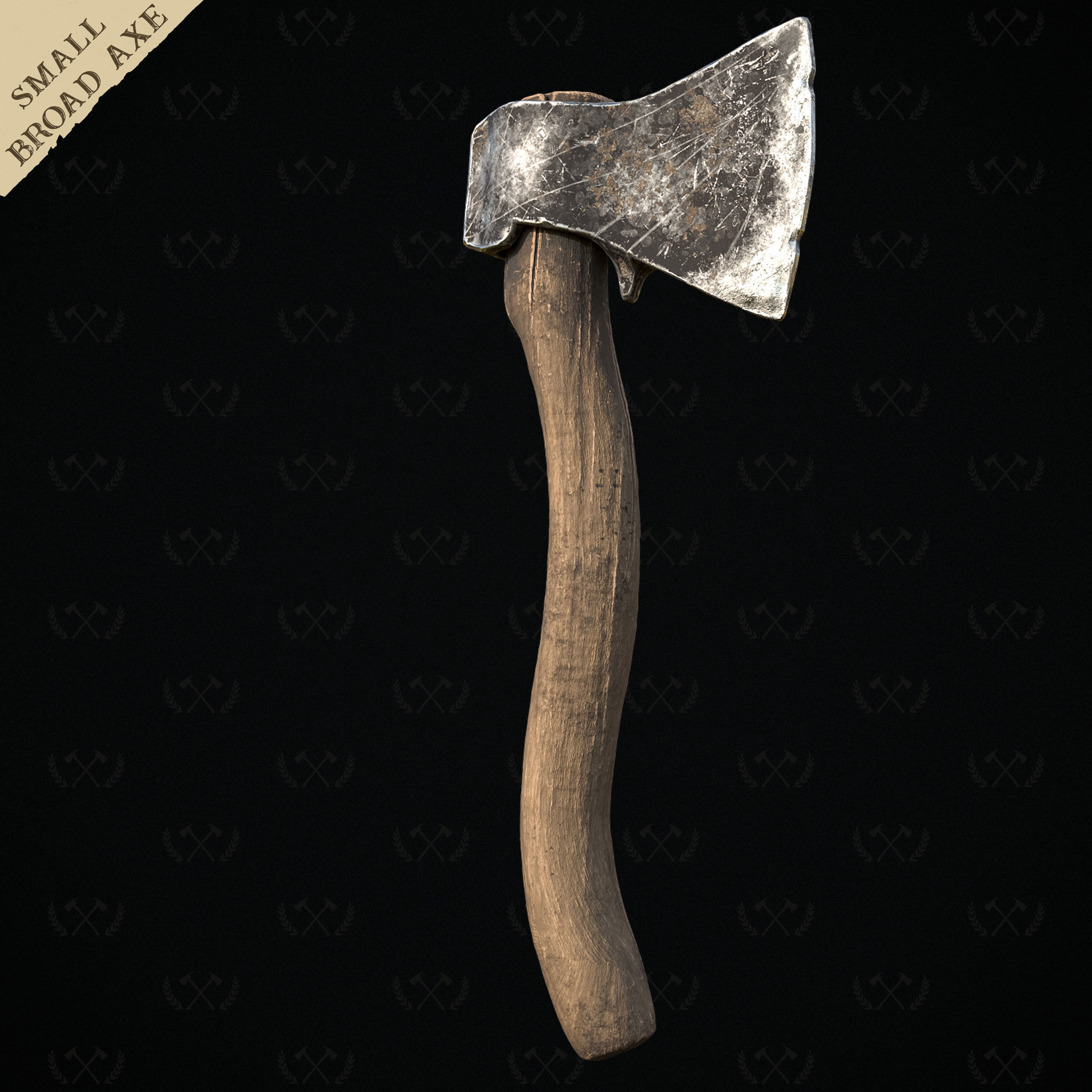 Broad Axe - Diorama Miniature Tabletop - Lumberjack 3D print model_3