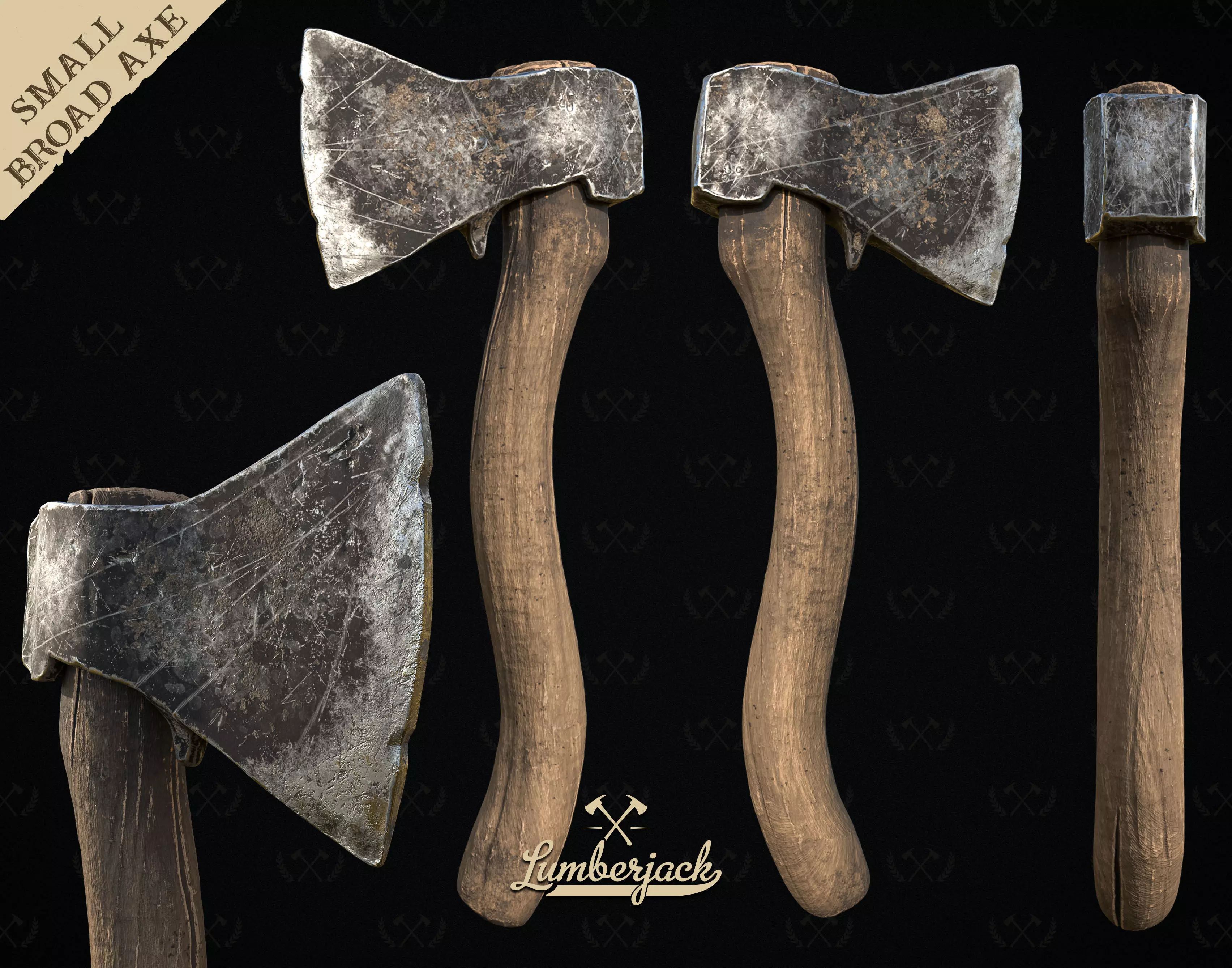 Broad Axe - Diorama Miniature Tabletop - Lumberjack 3D print model_0