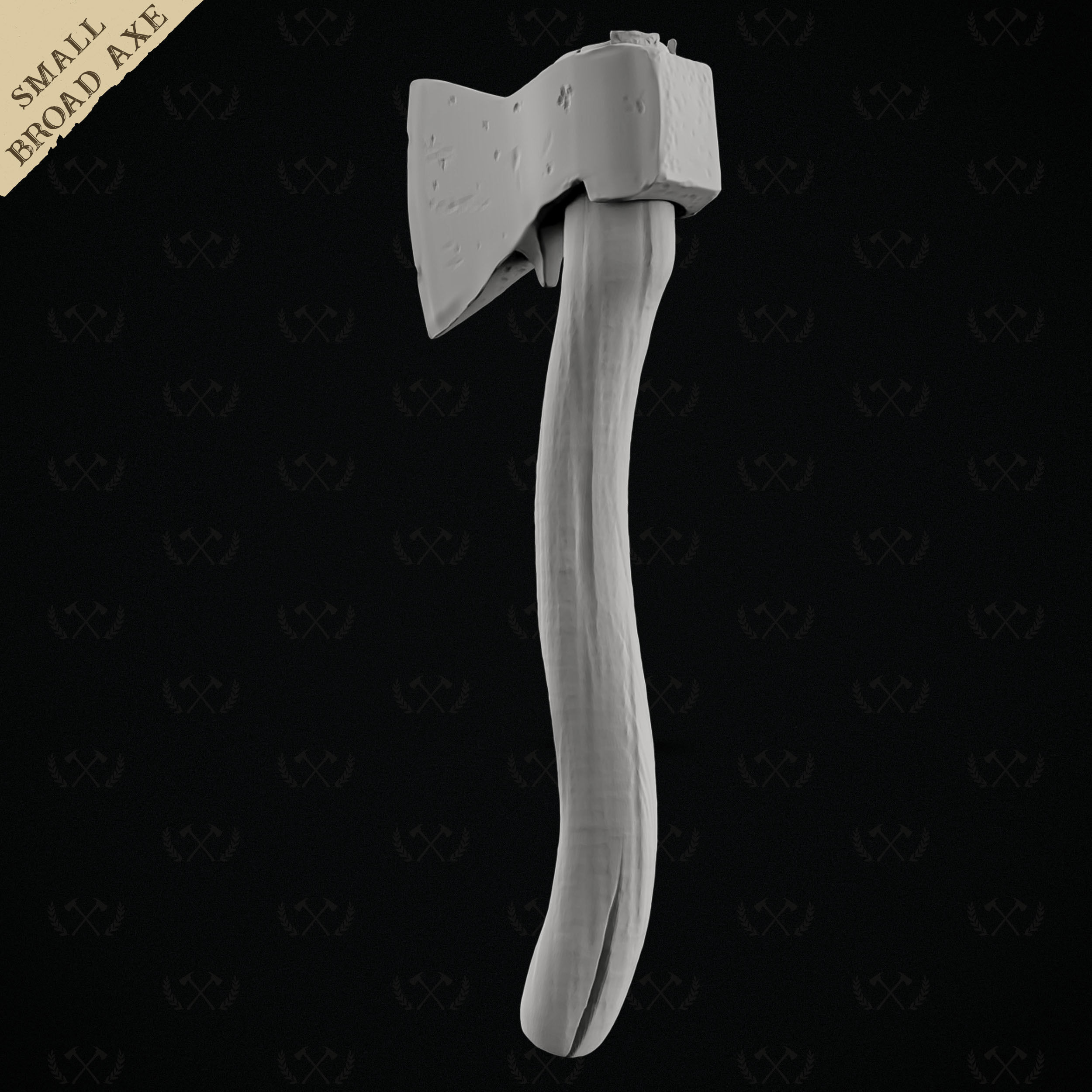 Broad Axe - Diorama Miniature Tabletop - Lumberjack 3D print model_16