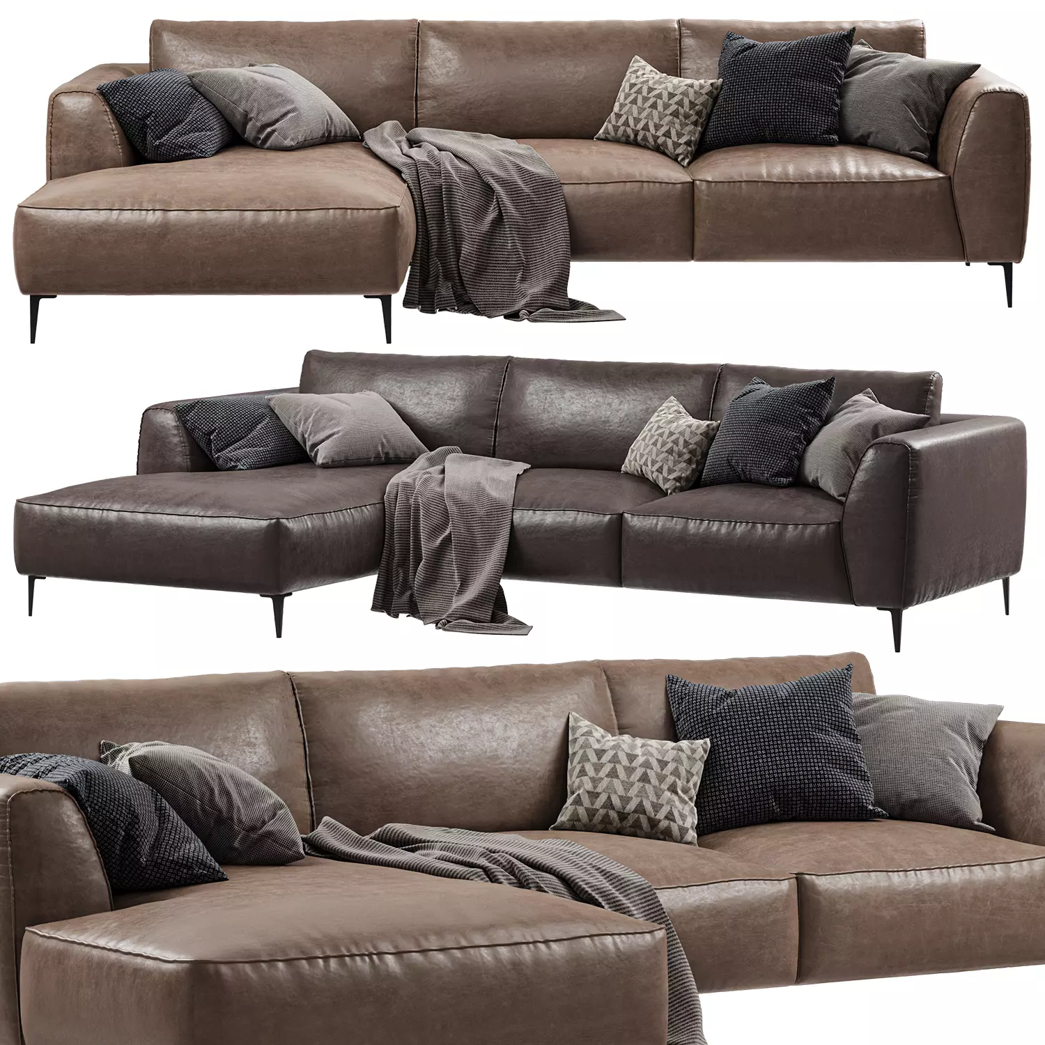 Chateau Dax - Dudy corner Leather Sofa 3D model