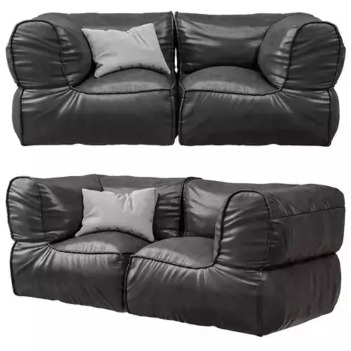 Pottery Barn Prescott Loveseat leather Set 01
