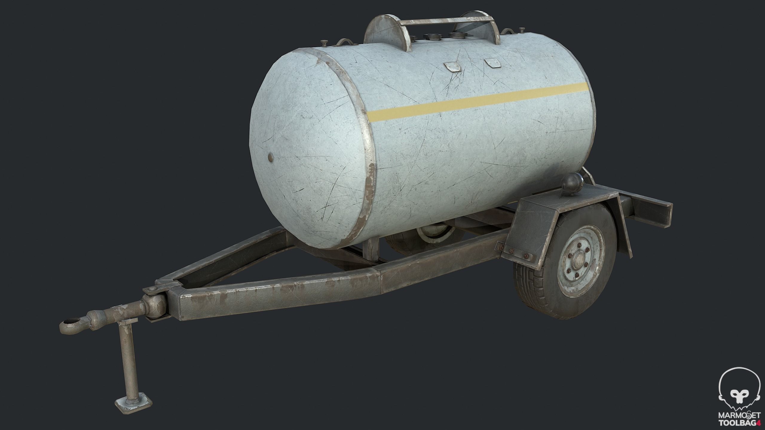 Pbr Small Semitrailer Tanker - Tank  Low-poly 3D model_2