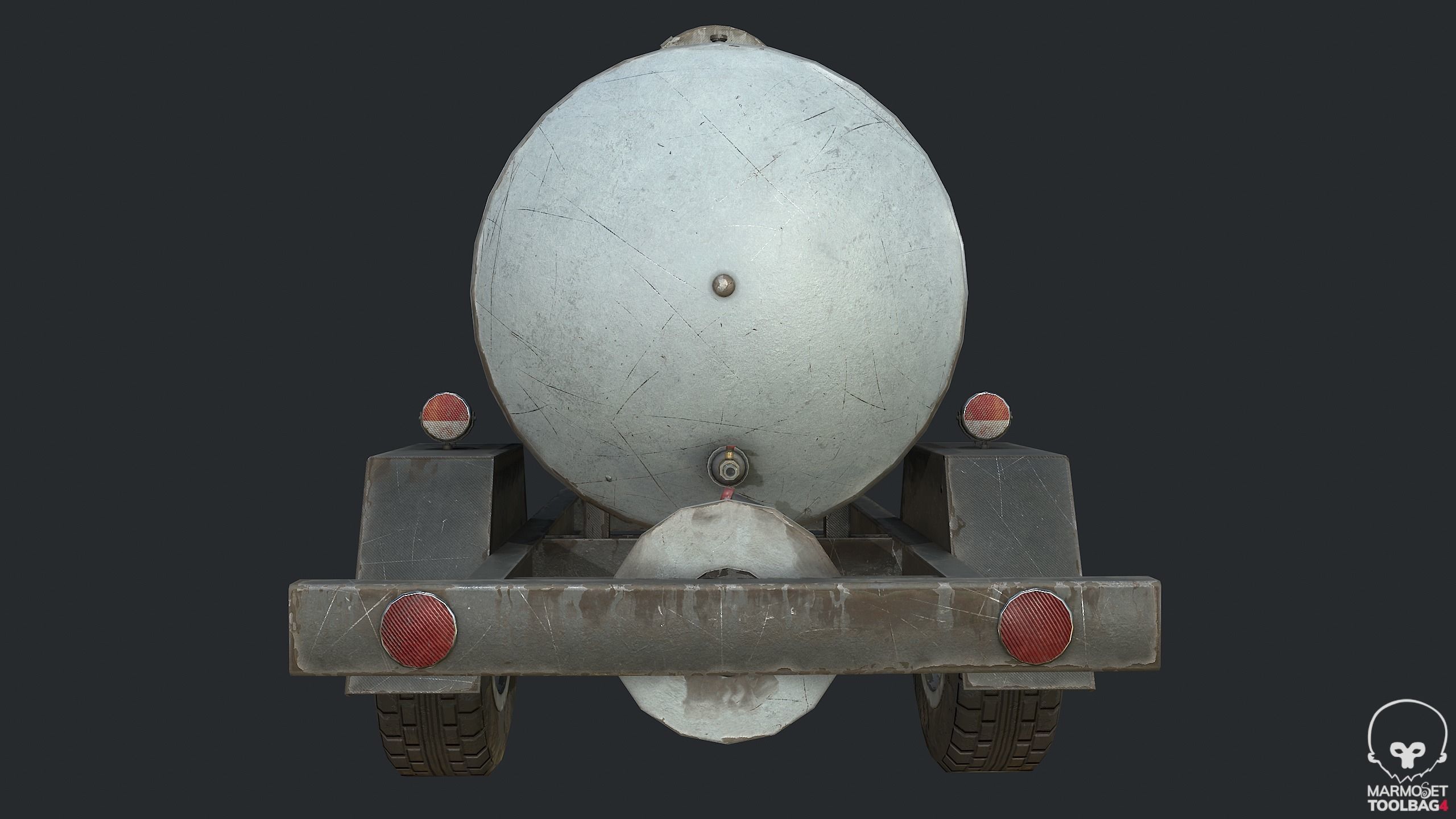 Pbr Small Semitrailer Tanker - Tank  Low-poly 3D model_5