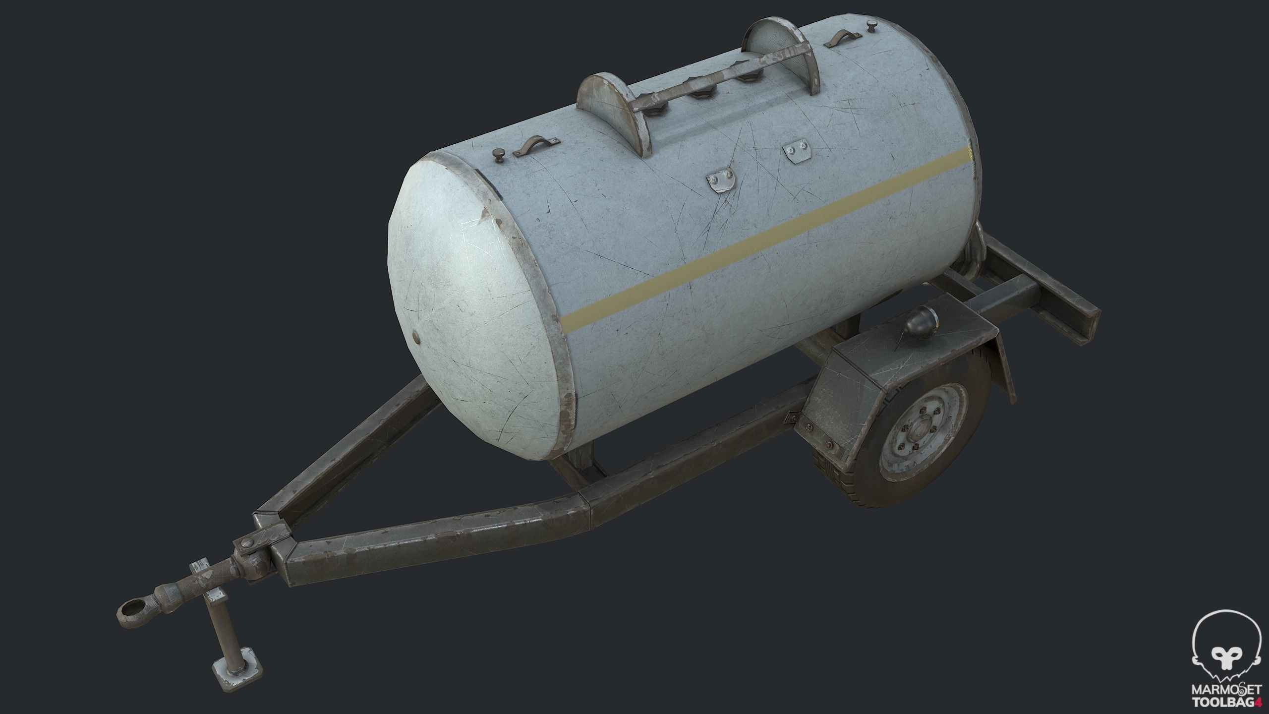 Pbr Small Semitrailer Tanker - Tank  Low-poly 3D model_8