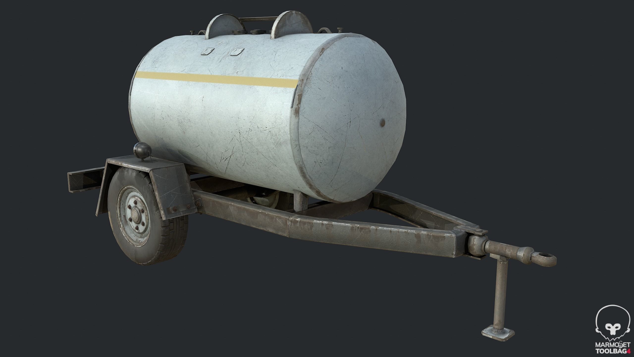 Pbr Small Semitrailer Tanker - Tank  Low-poly 3D model_7