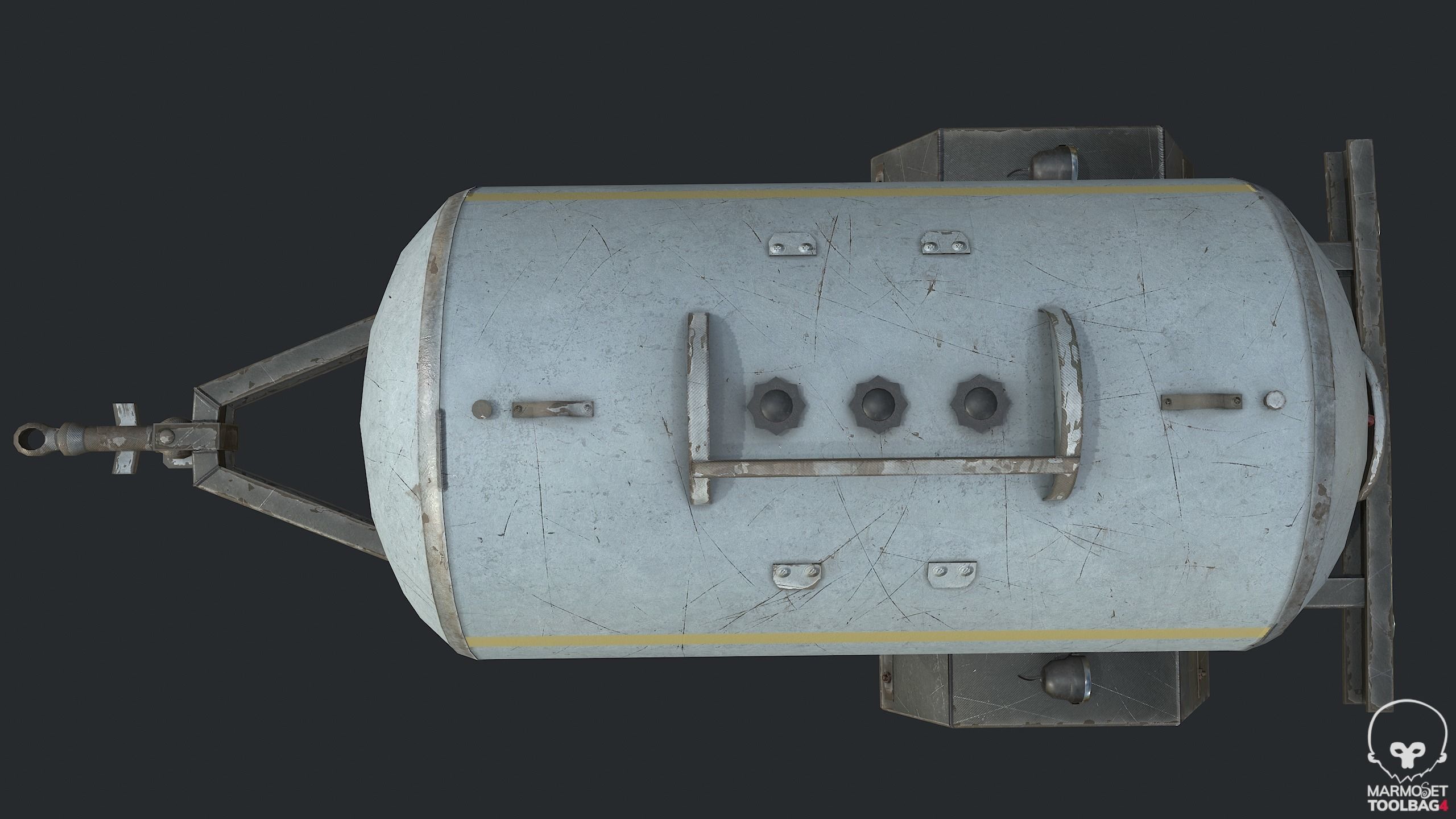 Pbr Small Semitrailer Tanker - Tank  Low-poly 3D model_10