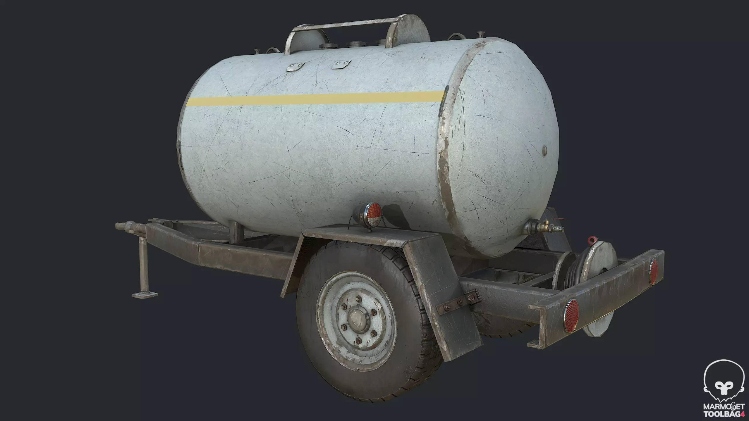 Pbr Small Semitrailer Tanker - Tank  Low-poly 3D model_0