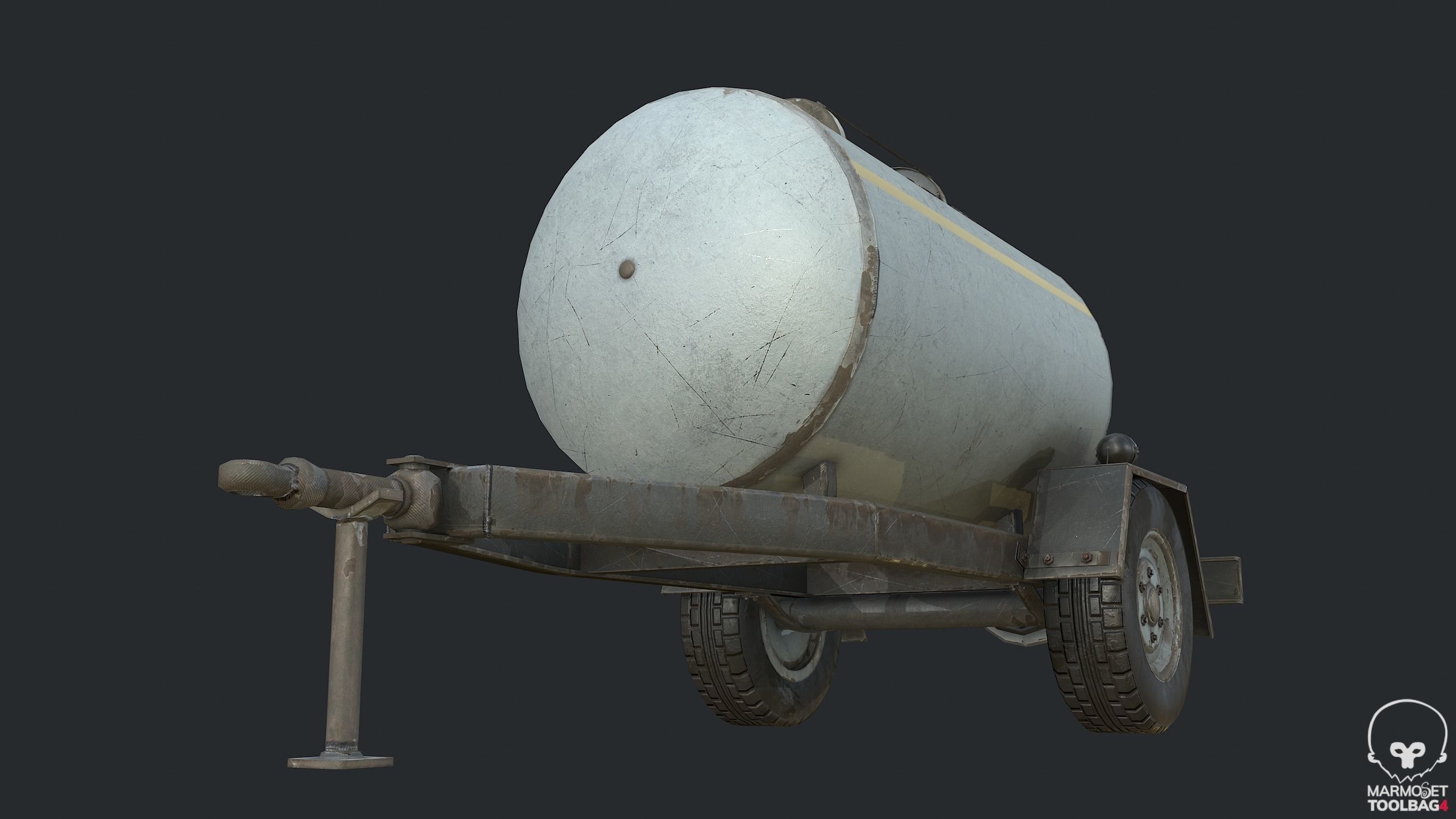 Pbr Small Semitrailer Tanker - Tank  Low-poly 3D model_9