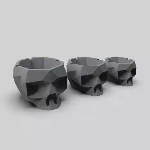 SKULL ASHTRAY LOWPOLY