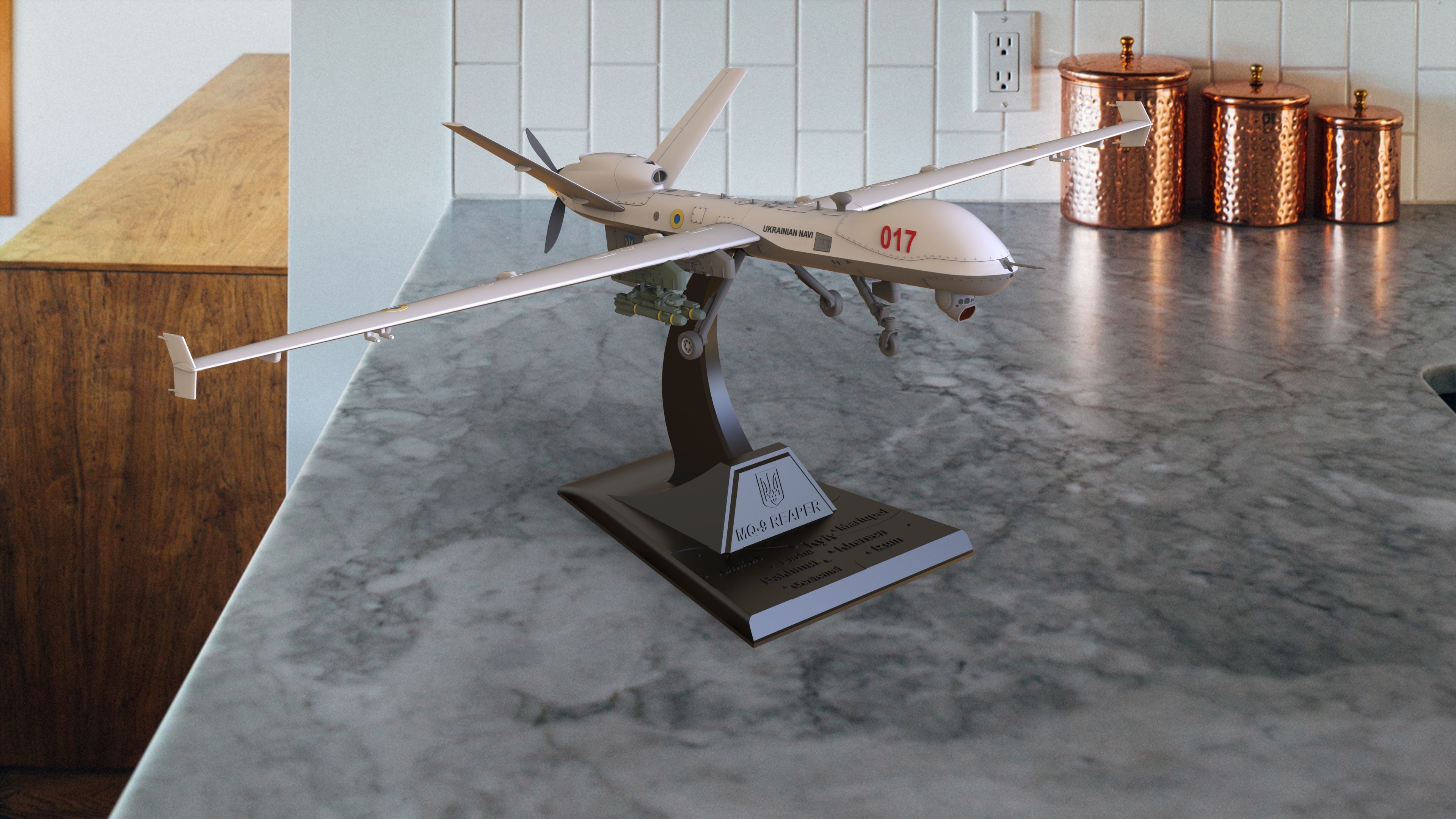 MQ-9 Reaper Block5 Ukrainian Edition HIGH QUALITY 3D PRINT MODEL 3D print model_13