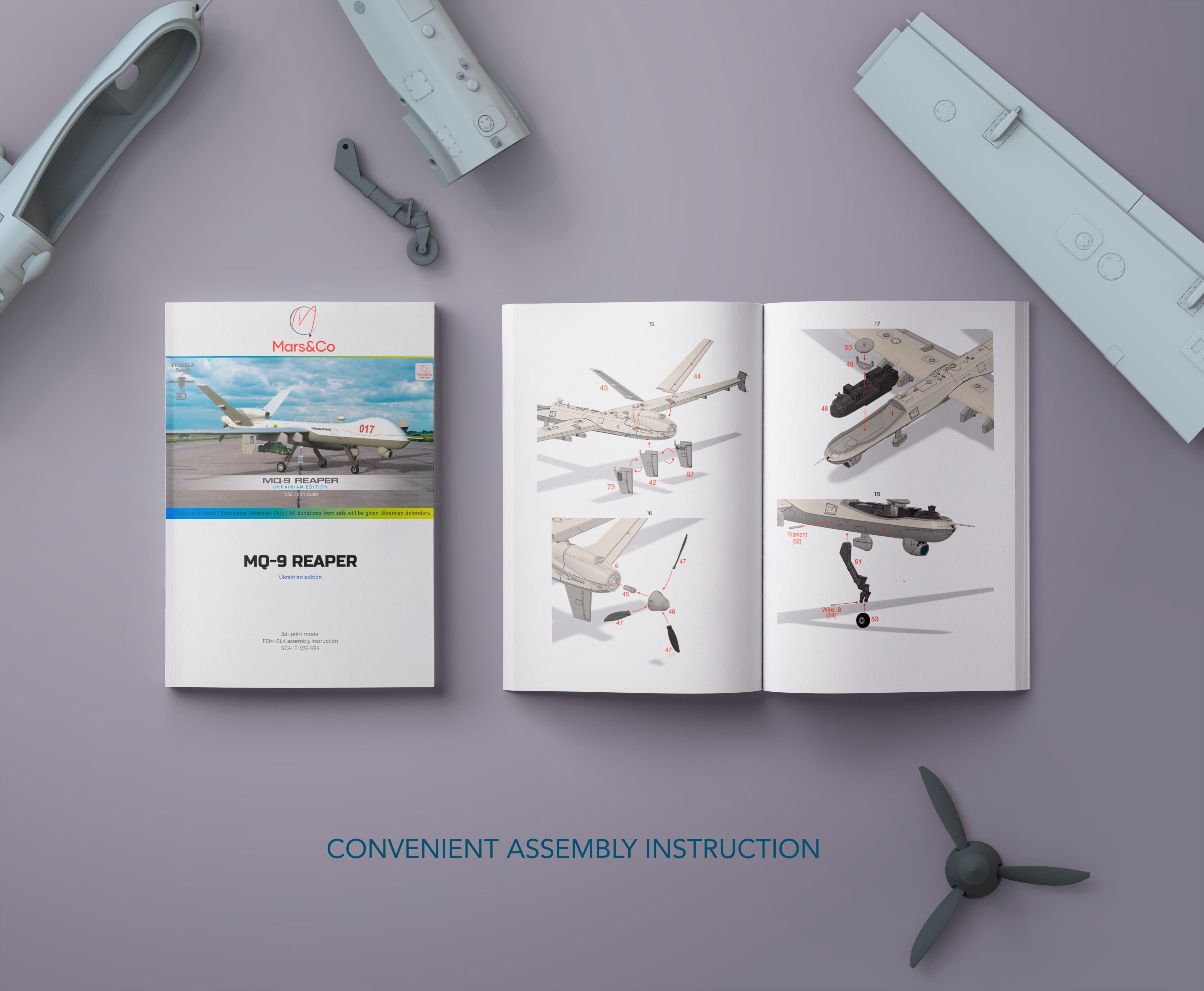 MQ-9 Reaper Block5 Ukrainian Edition HIGH QUALITY 3D PRINT MODEL 3D print model_2