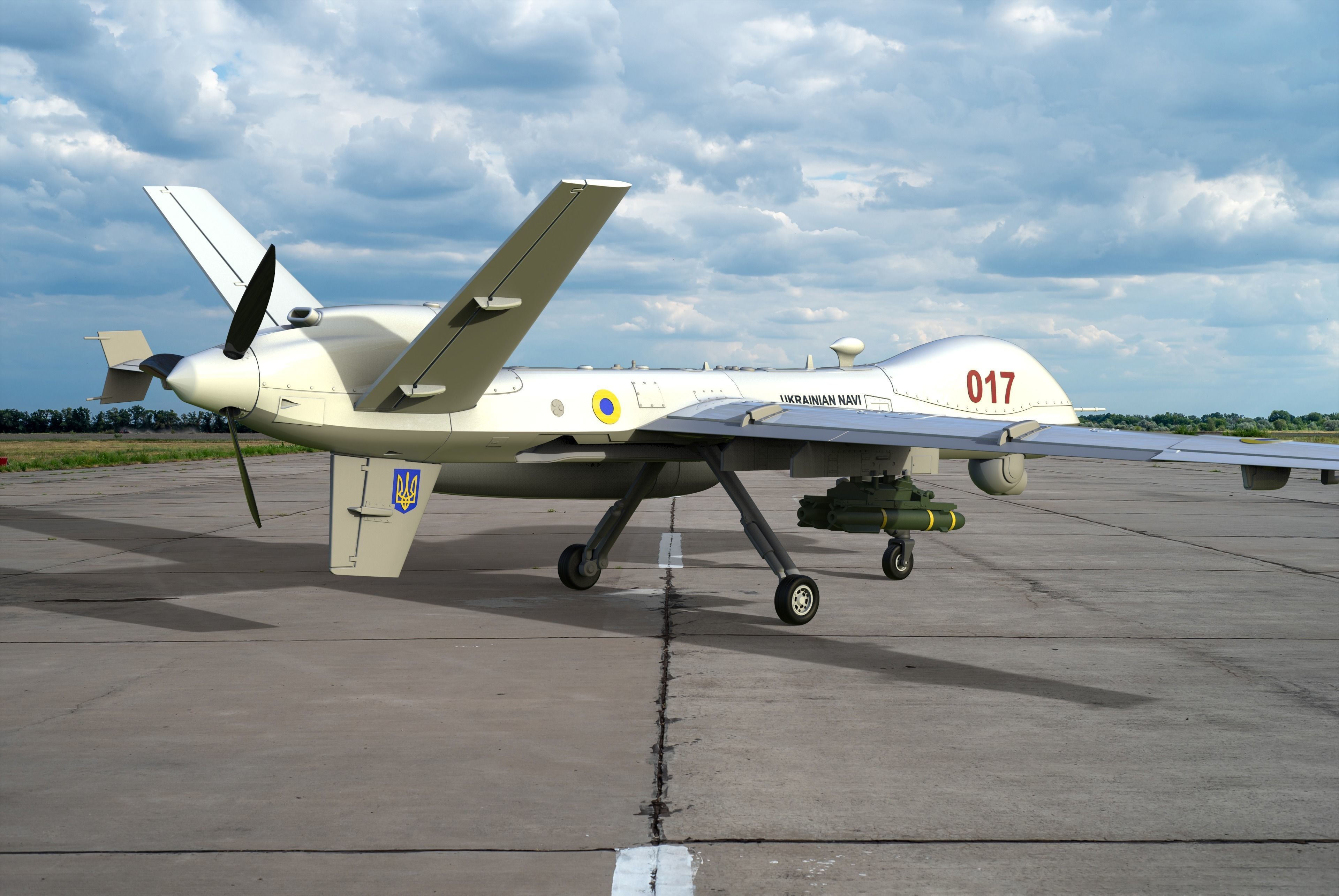 MQ-9 Reaper Block5 Ukrainian Edition HIGH QUALITY 3D PRINT MODEL 3D print model_9