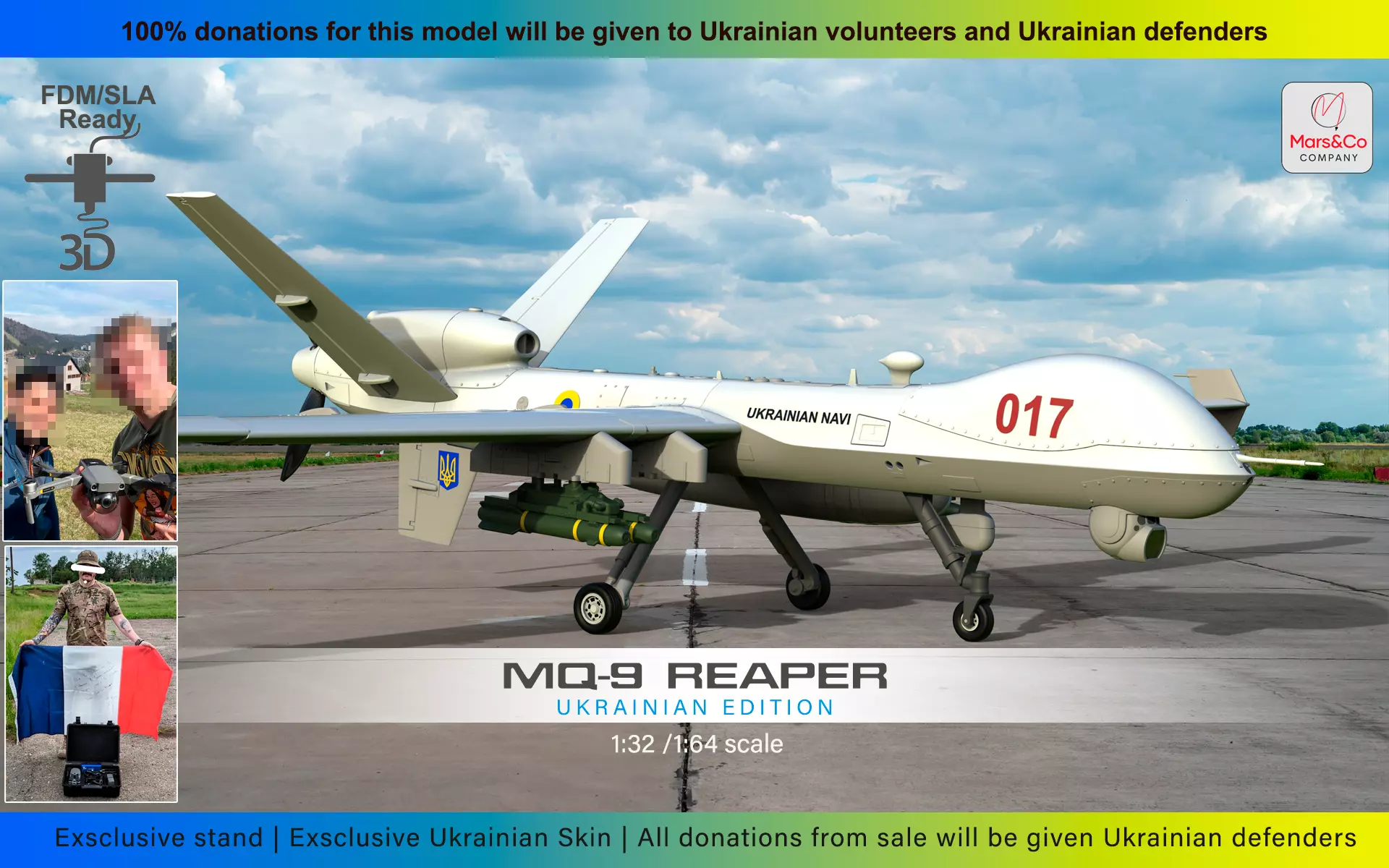 MQ-9 Reaper Block5 Ukrainian Edition HIGH QUALITY 3D PRINT MODEL 3D print model_0