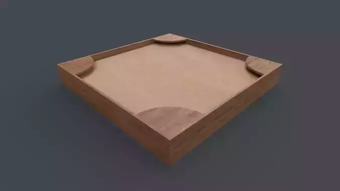 PBR Outdoor Wooden Sandbox Square A Low-poly 3D model
