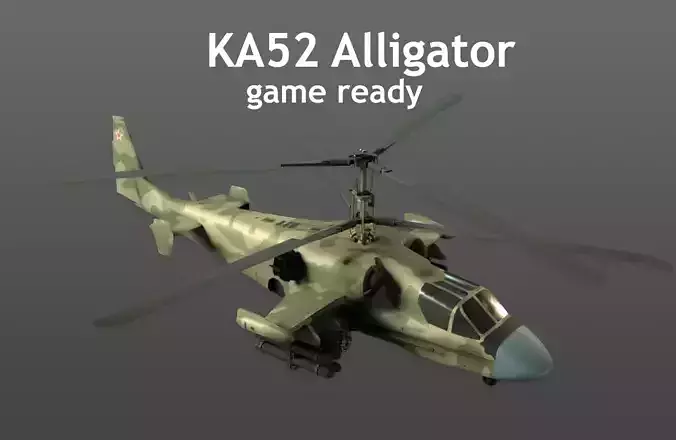 Helicopter KA52 Alligator lowpoly gameready Low-poly 3D model