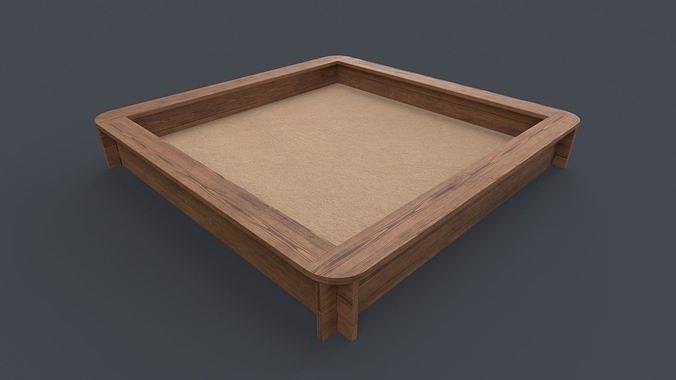 3D model PBR Outdoor Wooden Sandbox Square B VR / AR / low-poly | CGTrader