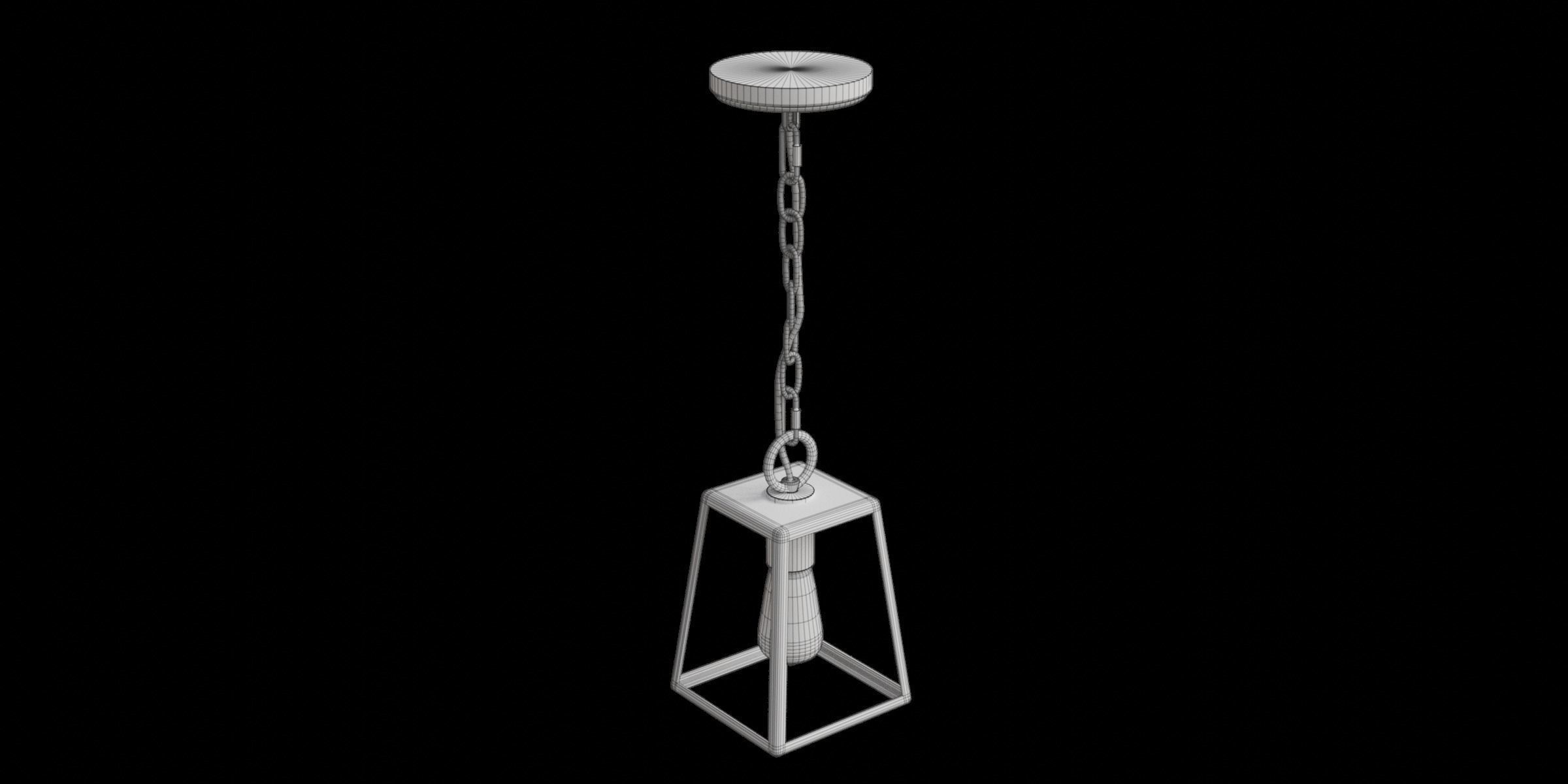 Adjustable Drop Metal Led Pendant Low-poly 3D model_1