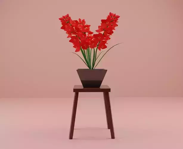 3D Flower pot Low-poly 3D model