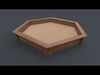 PBR Outdoor Wooden Sandbox Hexagon C Low-poly 3D model_1