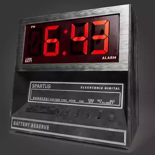 Retro Electric Alarm Clock 3D model Free low-poly 3D model