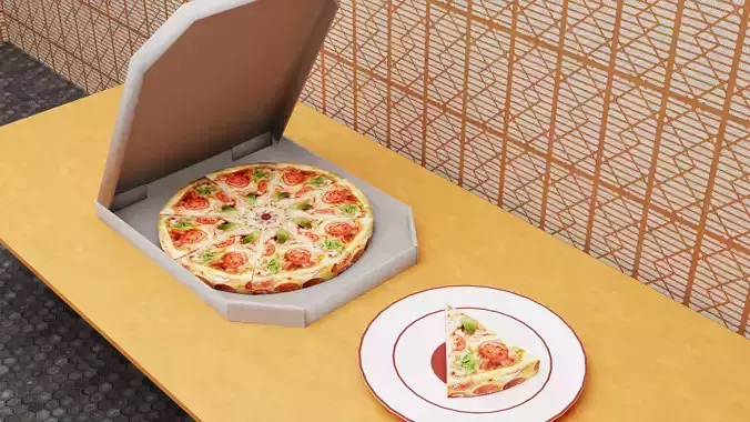 Pizza  Low-poly 3D model