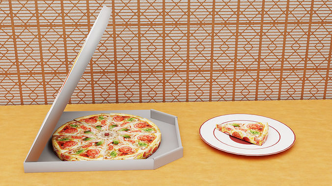 Pizza  Low-poly 3D model 6