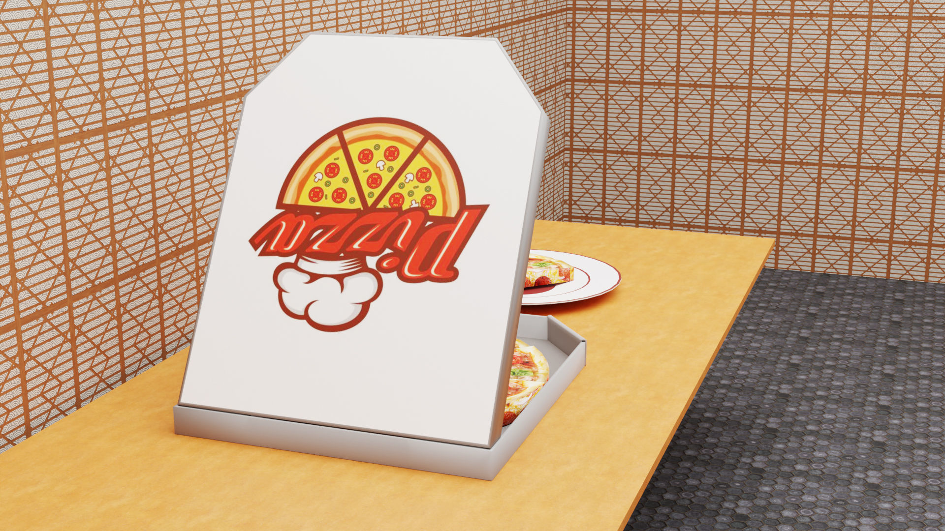 Pizza  Low-poly 3D model_1