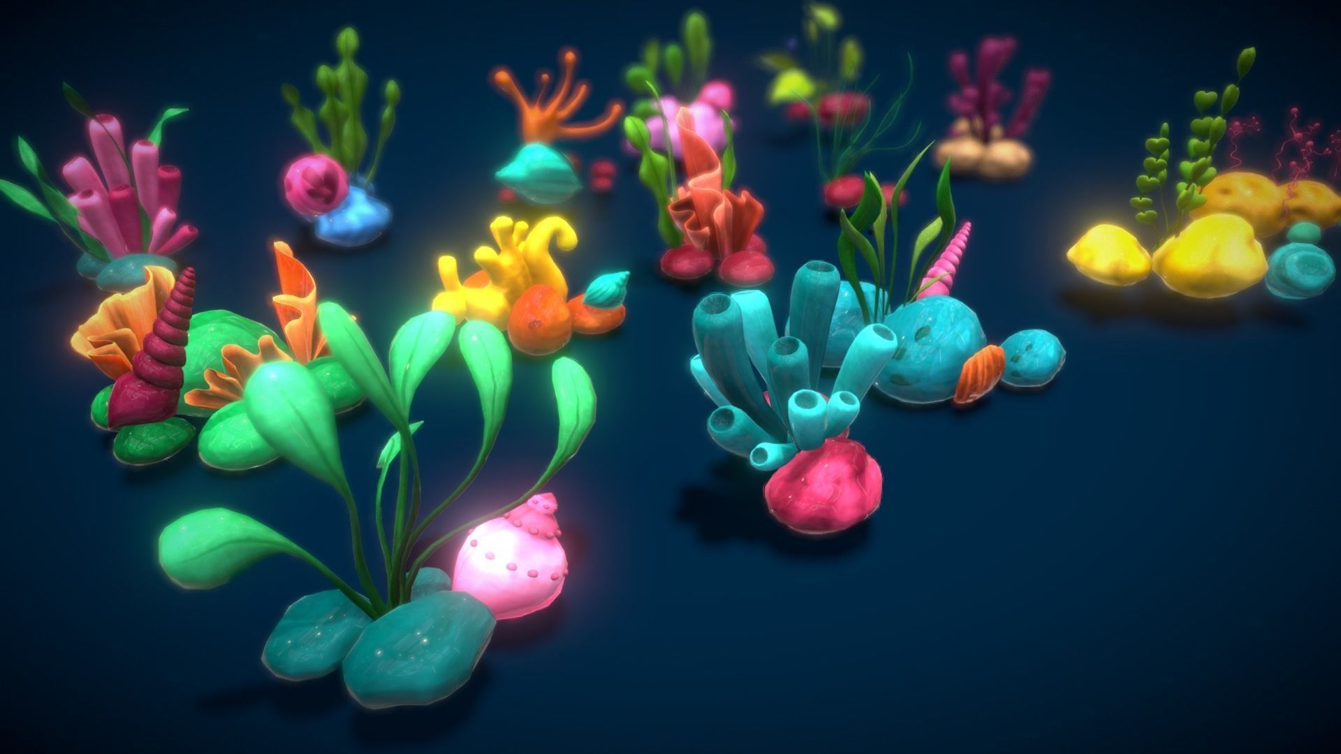 Cartoon Seaweed 4 Low-poly 3D model_24