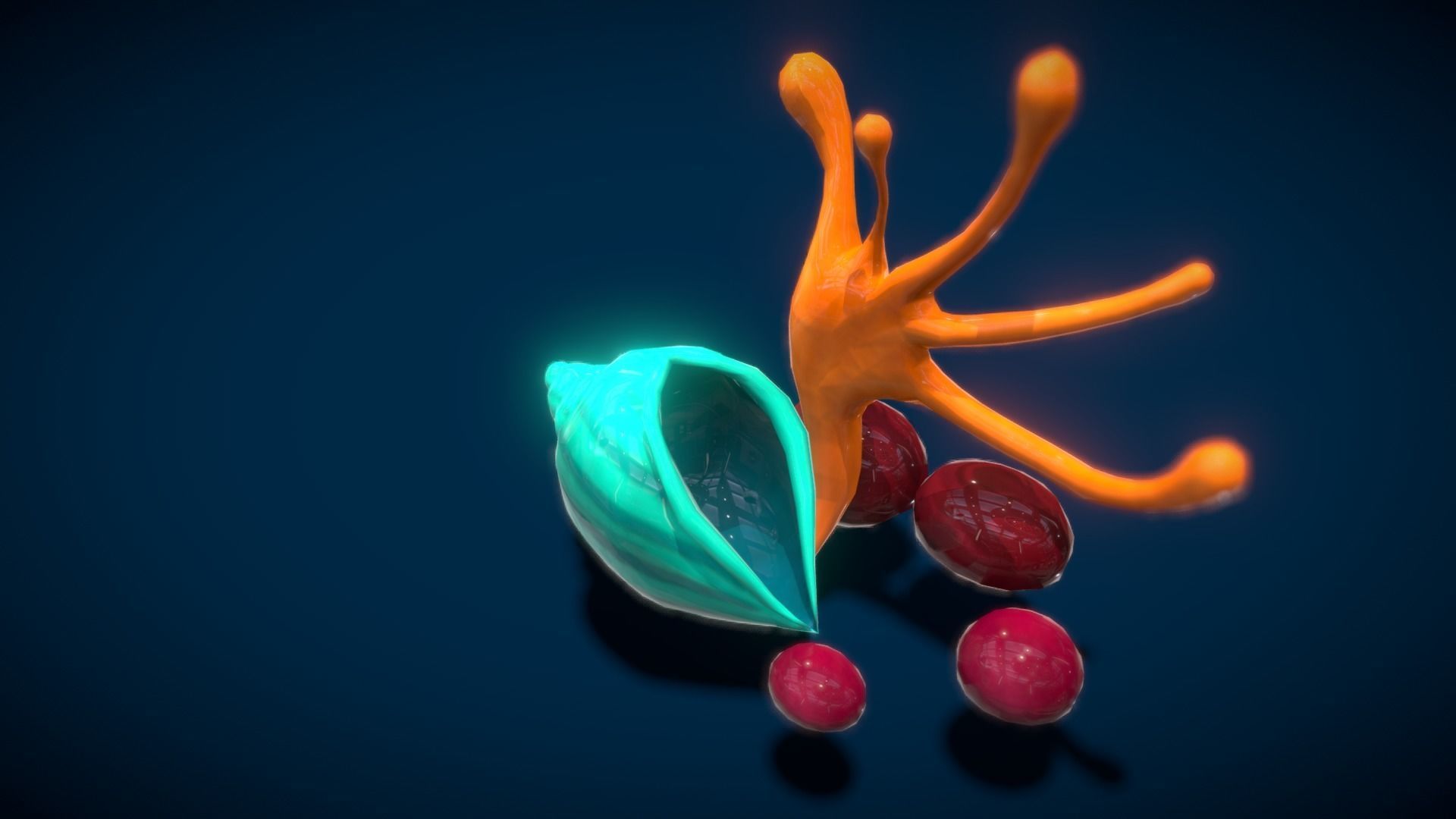 Cartoon Seaweed 4 Low-poly 3D model_13