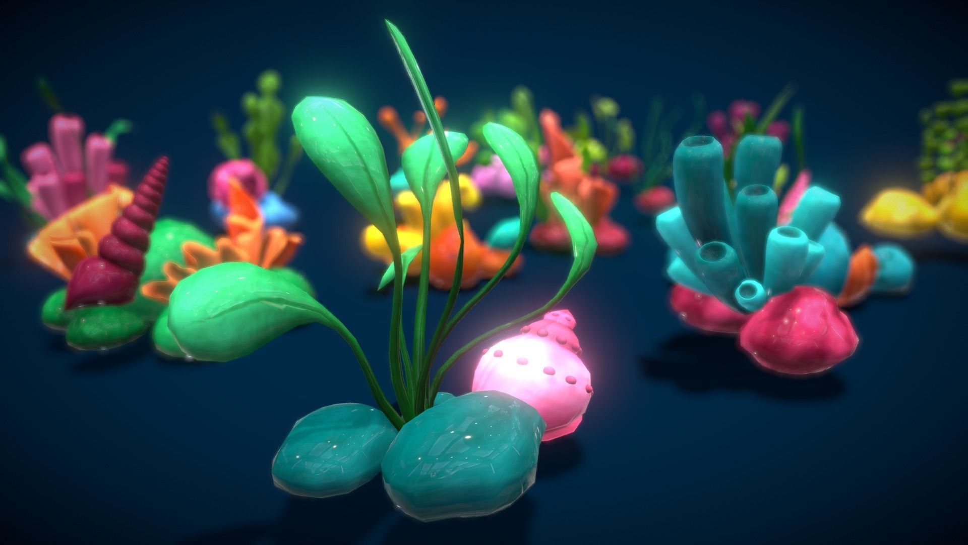 Cartoon Seaweed 4 Low-poly 3D model_23