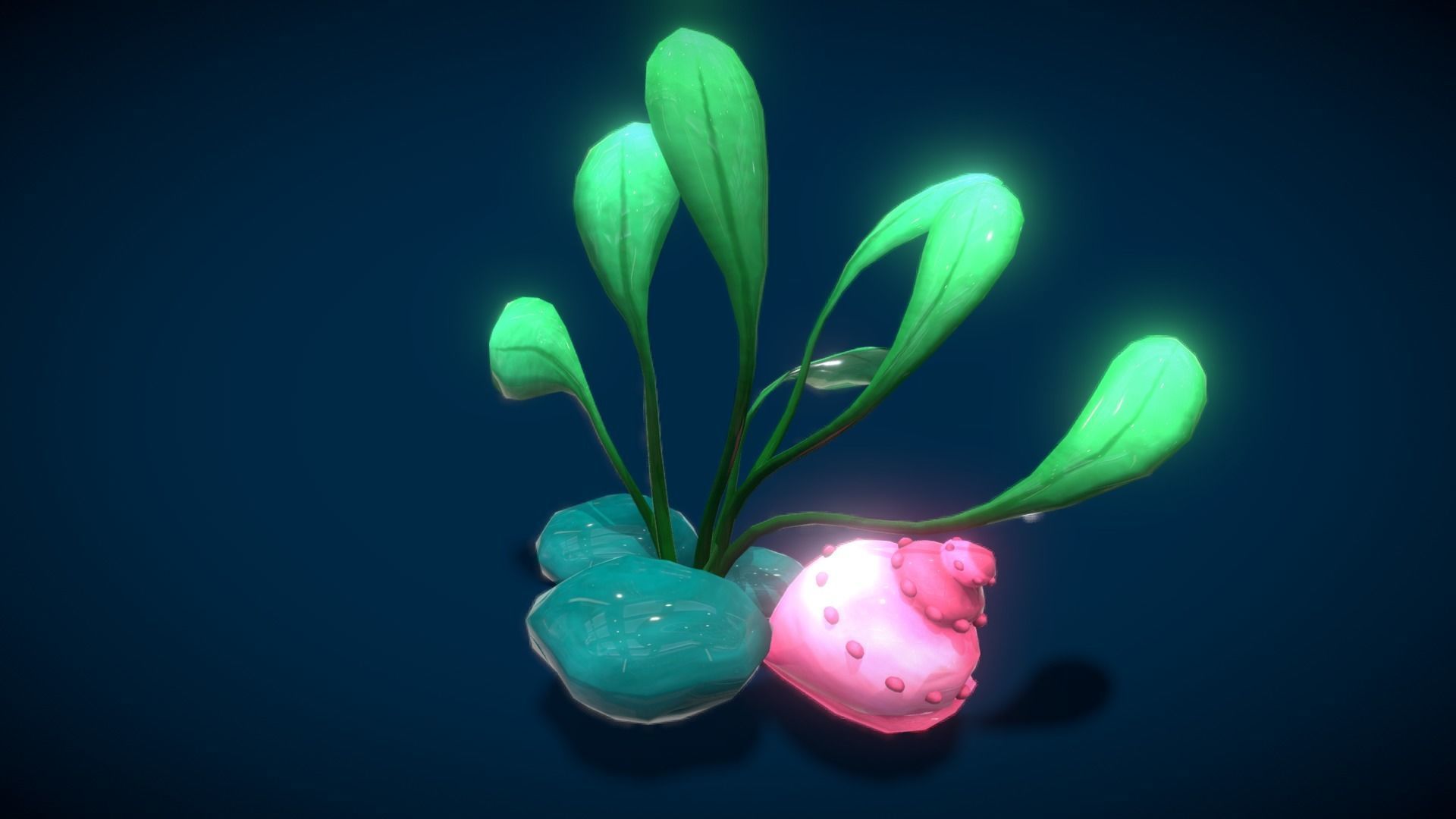 Cartoon Seaweed 4 Low-poly 3D model_5