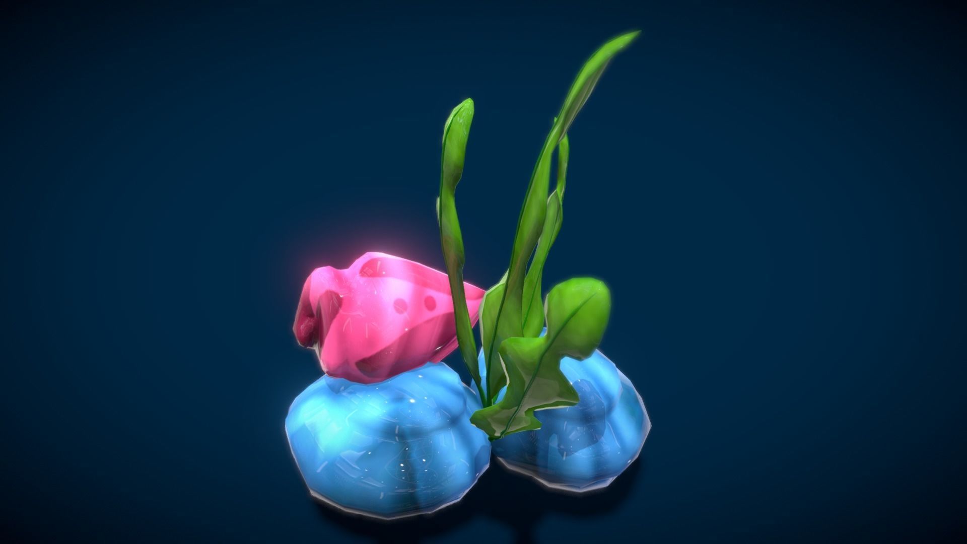 Cartoon Seaweed 4 Low-poly 3D model_14