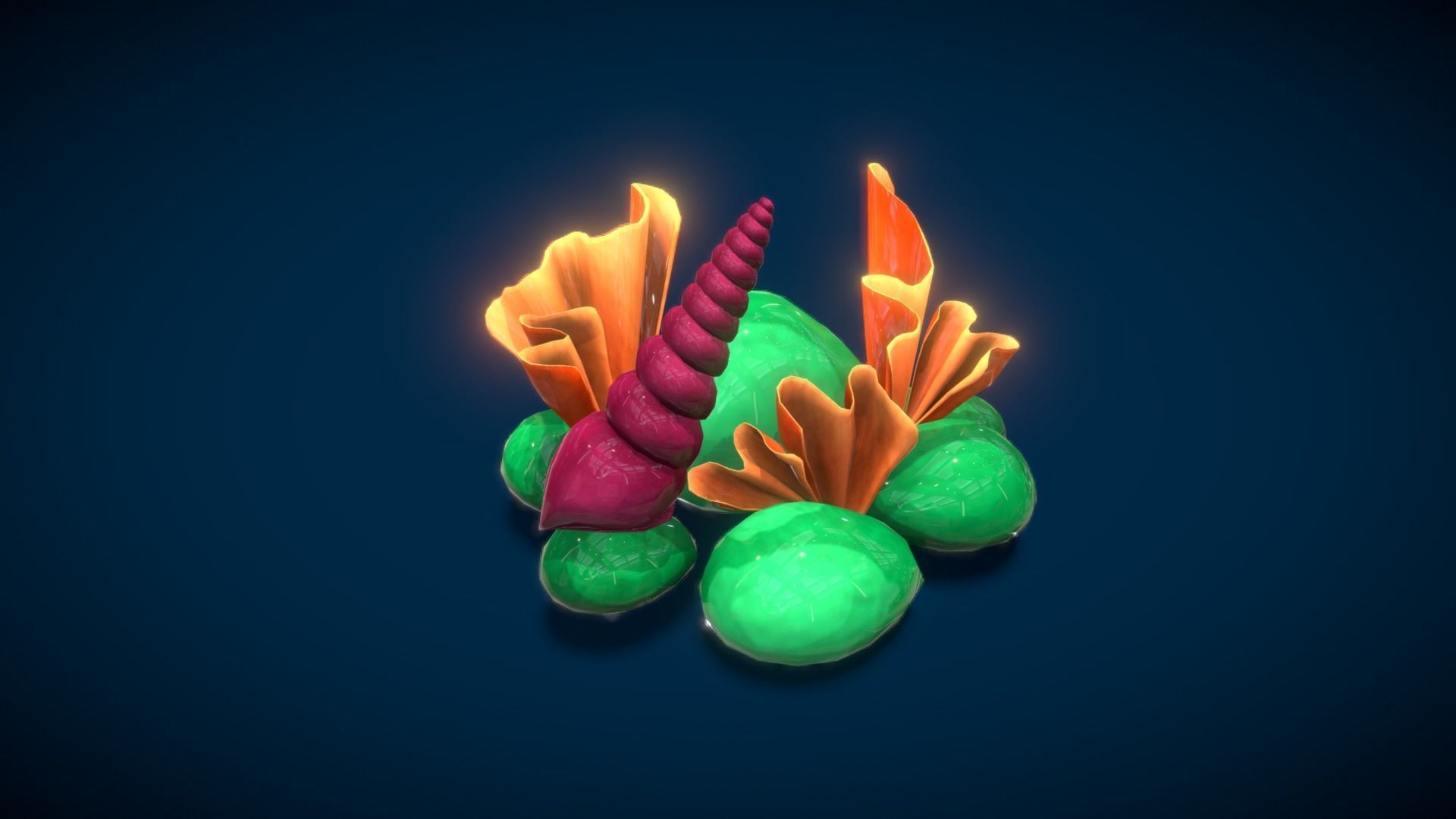 Cartoon Seaweed 4 Low-poly 3D model_10