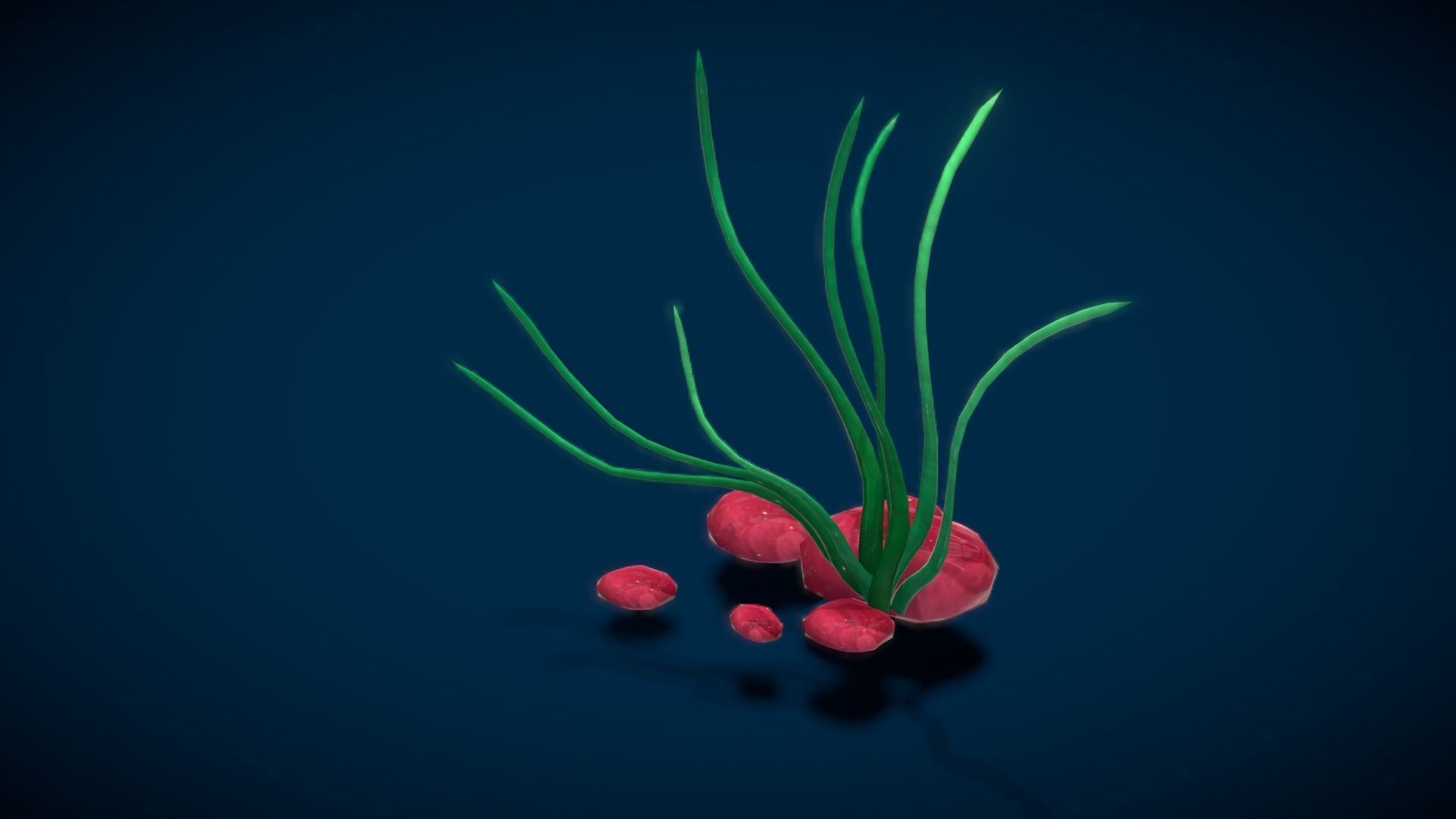 Cartoon Seaweed 4 Low-poly 3D model_7