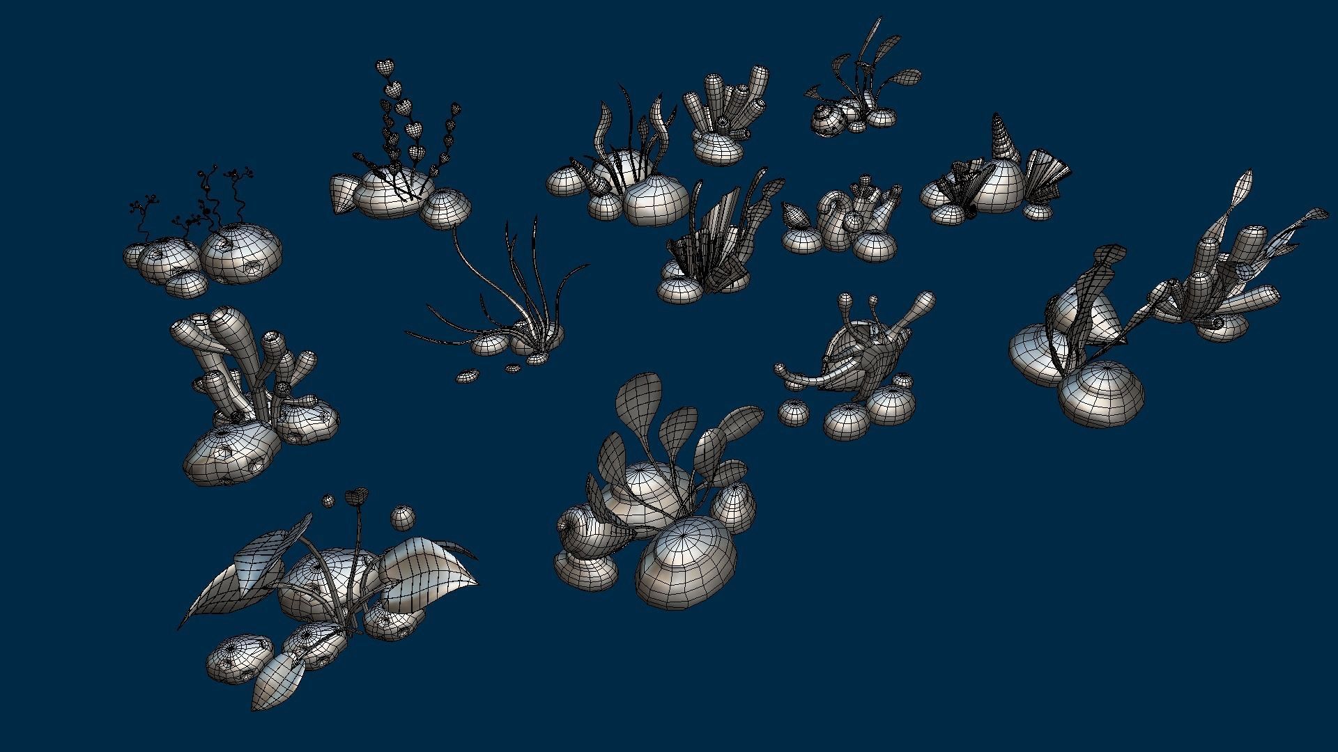 Cartoon Seaweed 4 Low-poly 3D model_20