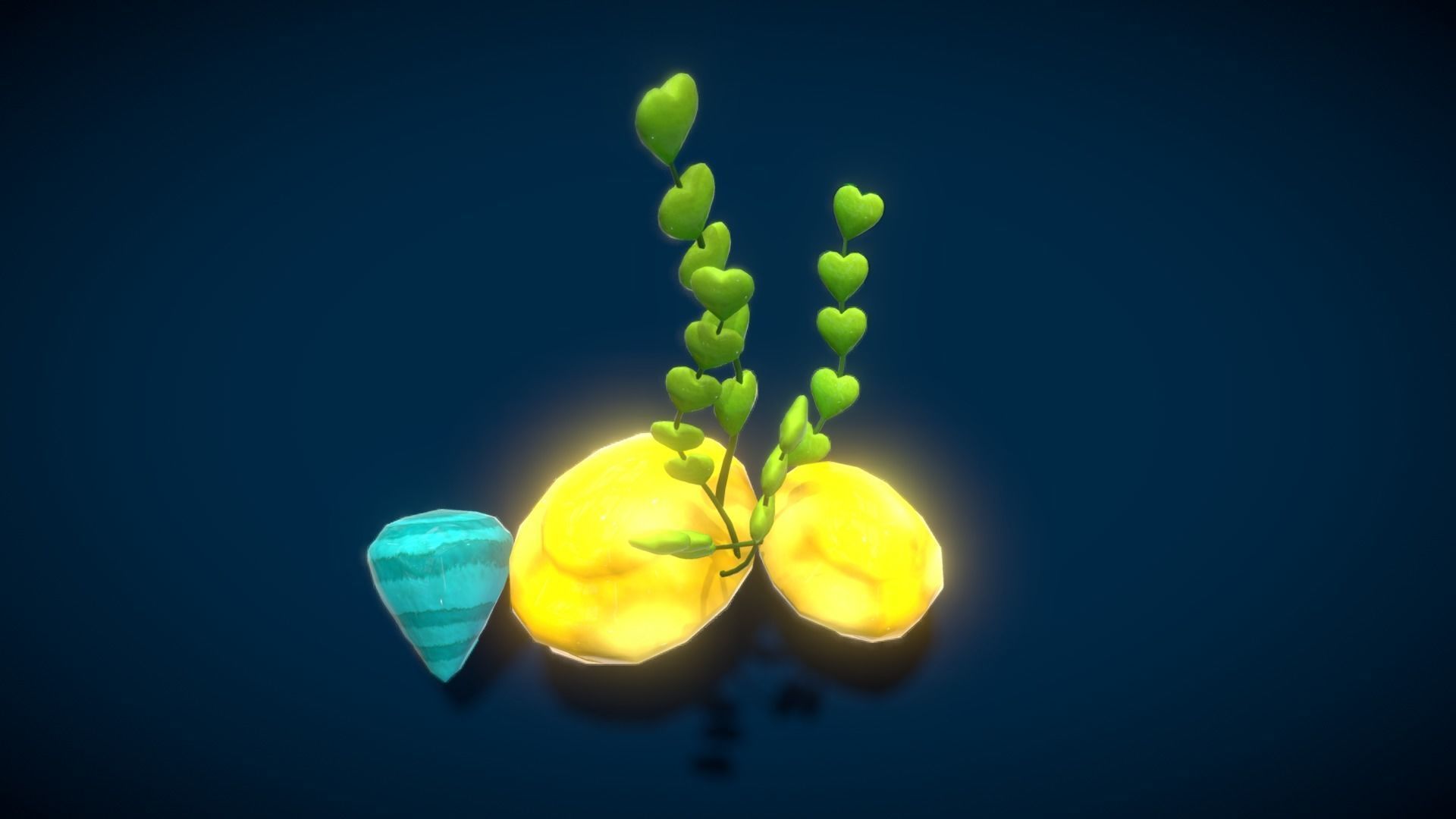 Cartoon Seaweed 4 Low-poly 3D model_2