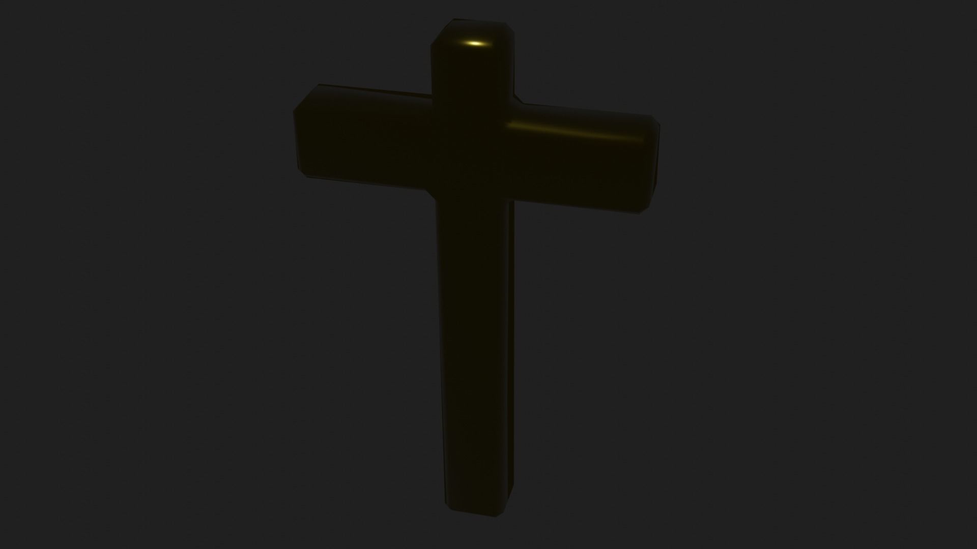 Beautiful Golden Christian Cross 3D model_2