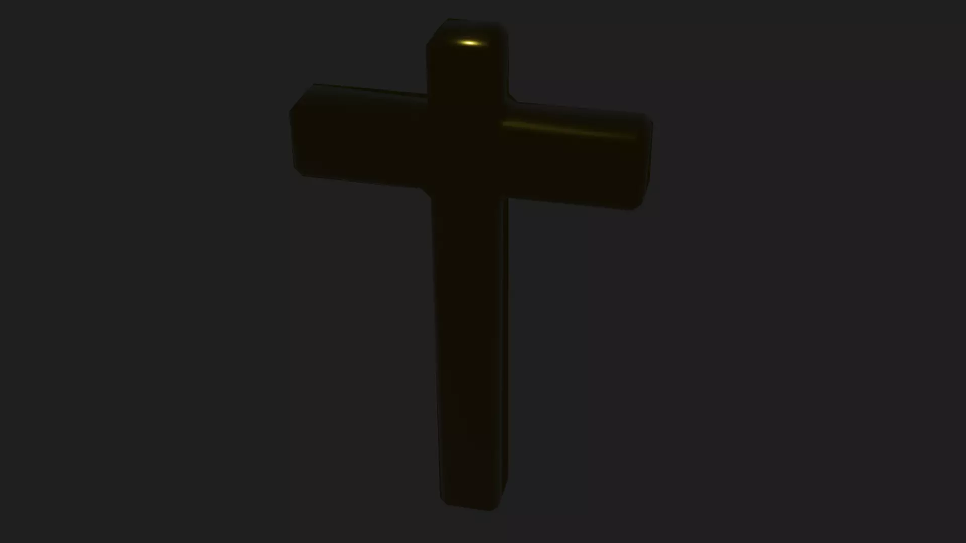 Beautiful Golden Christian Cross 3D model_0