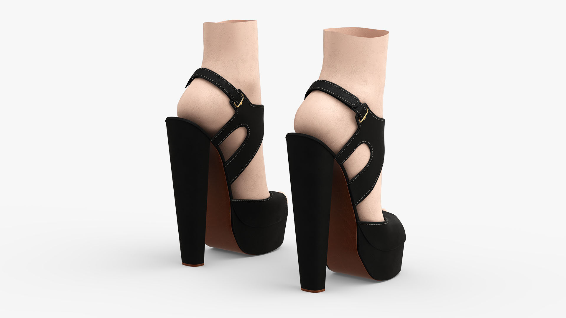 Women  Shoe Sandal Wembley Peep Toe 3D model_3