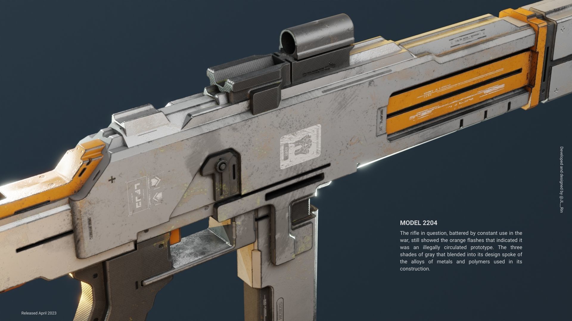 Assault Rifle Concept 2204 Free low-poly 3D model_3